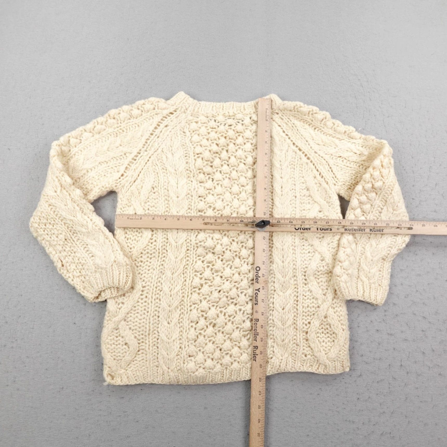 Vintage VINTAGE Starlight Trading Sweater Womens Medium Beige Hand Cable Knit Wool Italy Size M / US 6-8 / IT 42-44 - 4 Thumbnail