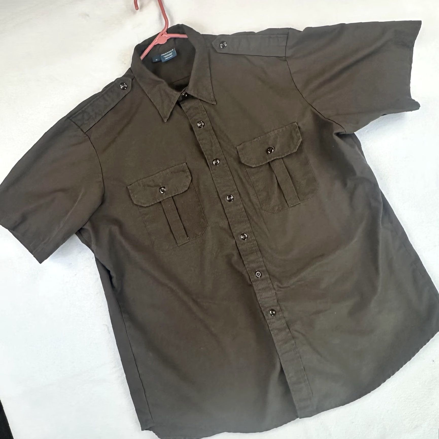Propper Propper Shirt Mens XL Brown Short Sleeve Button Front Utility Military Work Size US XL / EU 56 / 4 - 2 Thumbnail