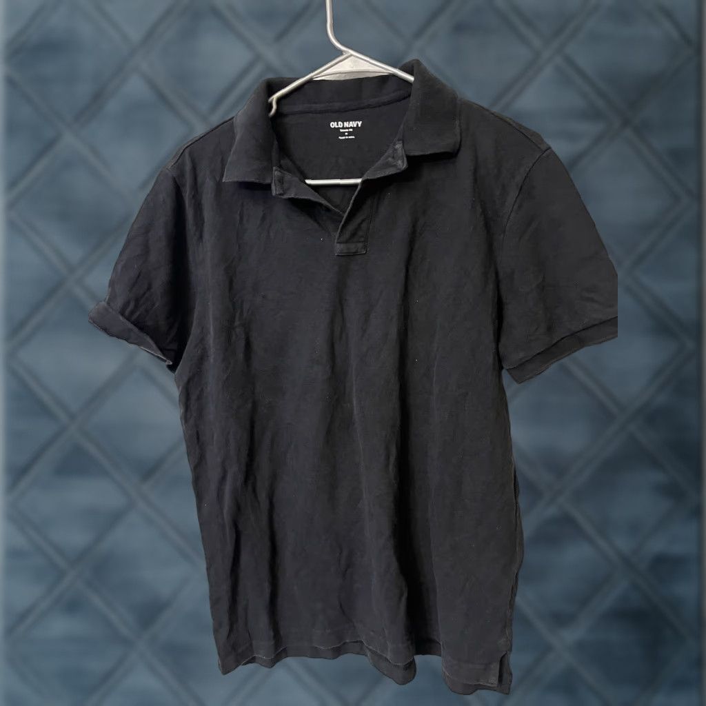 Old Navy Old Navy Polo Shirt Men's Black Solid Size M Classic Fit Shirt Size US M / EU 48-50 / 2 - 1 Thumbnail