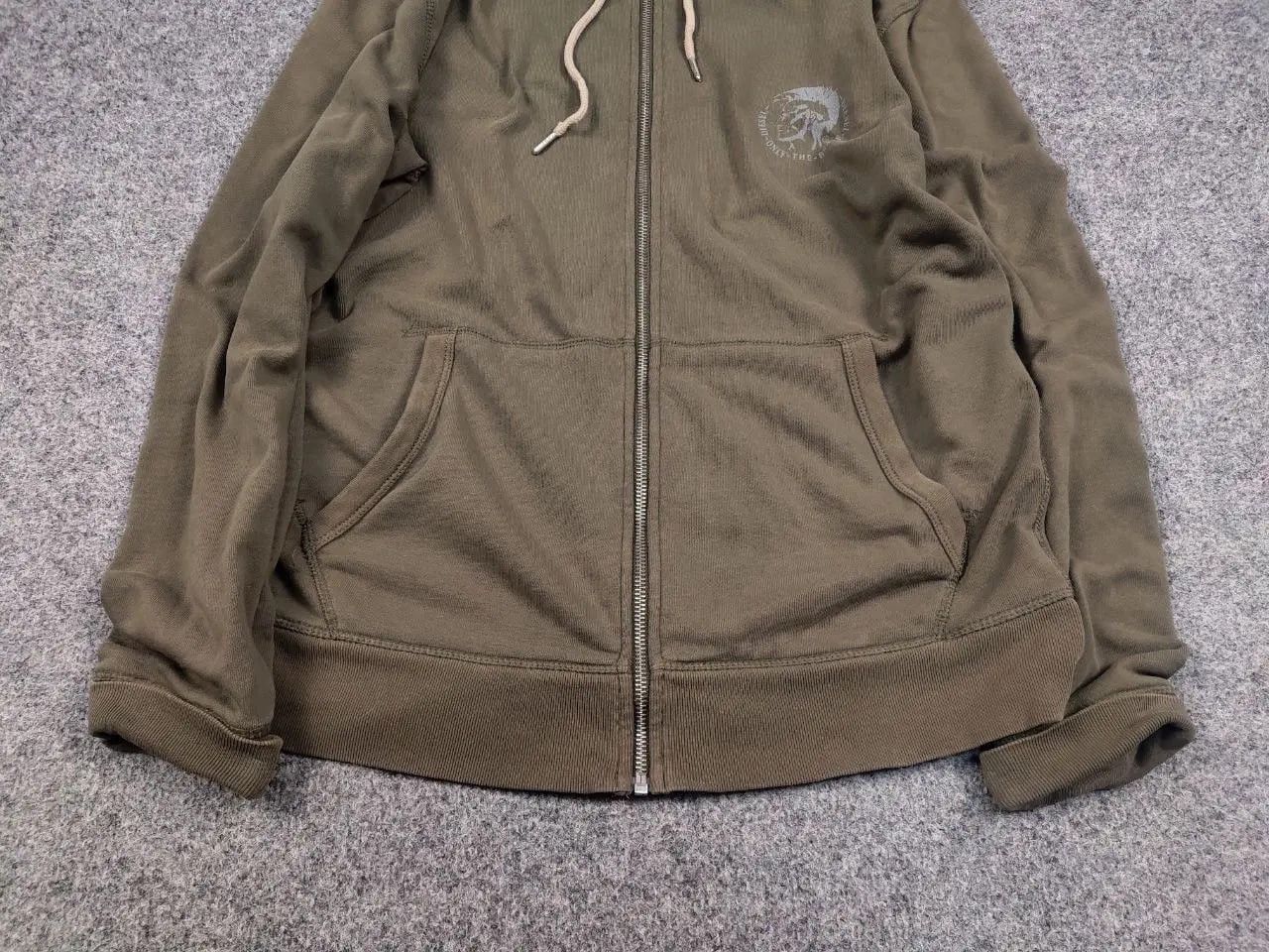 Diesel Vintage Diesel Military Logo Green Zip Hoodie Y2K Style Size US L / EU 52-54 / 3 - 10 Thumbnail
