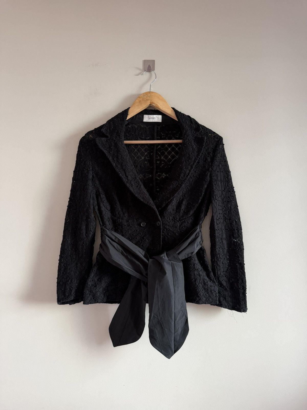 Other Black Lace Blazer w/ Nylon Panels & Asym Belt Size M / US 6-8 / IT 42-44 - 1 Thumbnail
