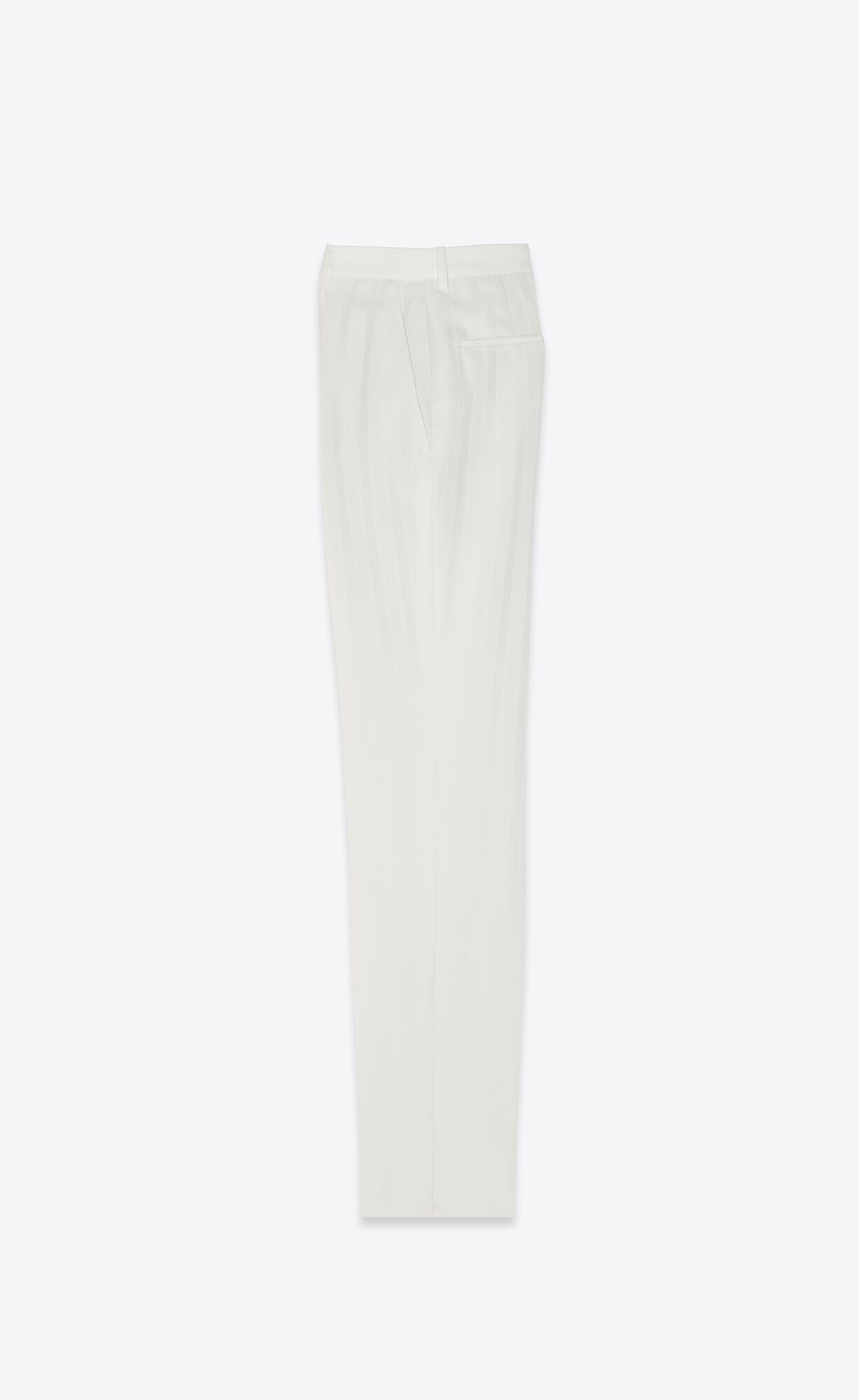Saint Laurent Paris o1s1wg111124 Fitted Pants in Striped Wool in White Size US 34 / EU 50 - 2 Thumbnail