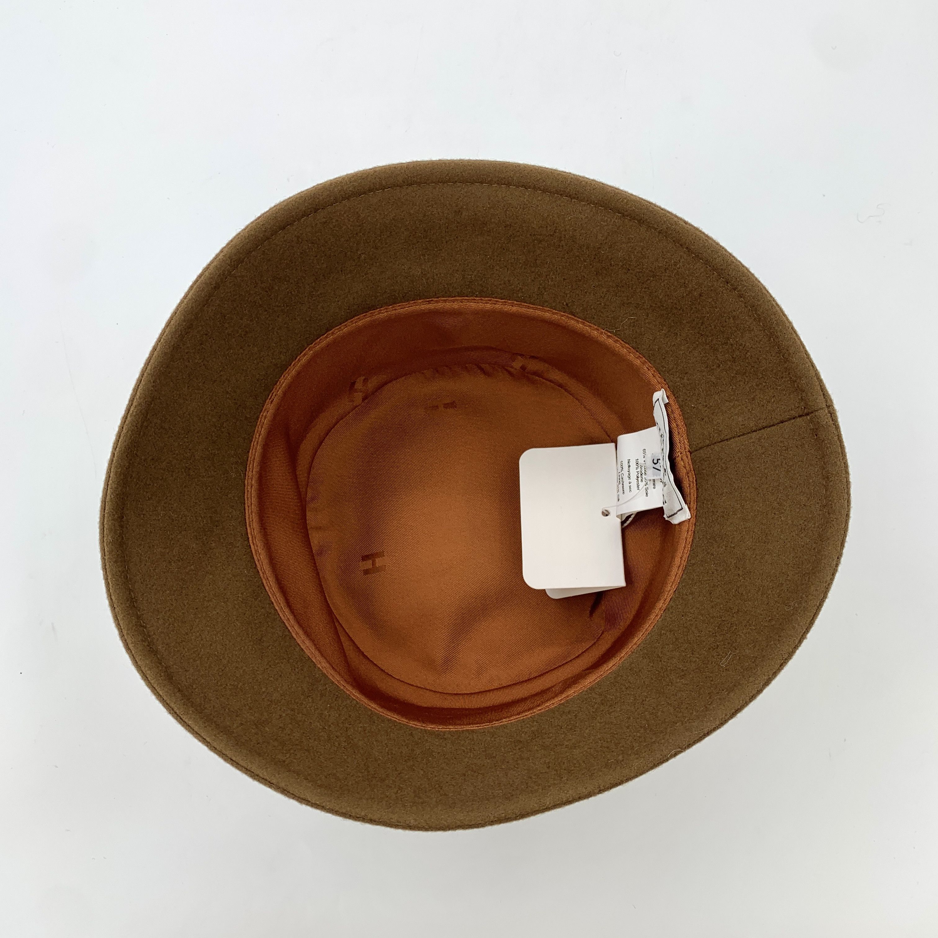Hermes Hermès Brown Embroidered Cashmere Bucket Hat (Size 60cm) Size ONE SIZE - 4 Thumbnail