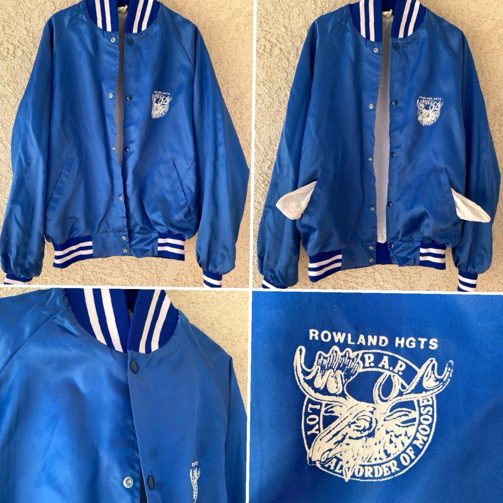 Vintage VINTAGE Westark Satin Bomber Jacket USA Made Blue L Men Size US L / EU 52-54 / 3 - 4 Thumbnail