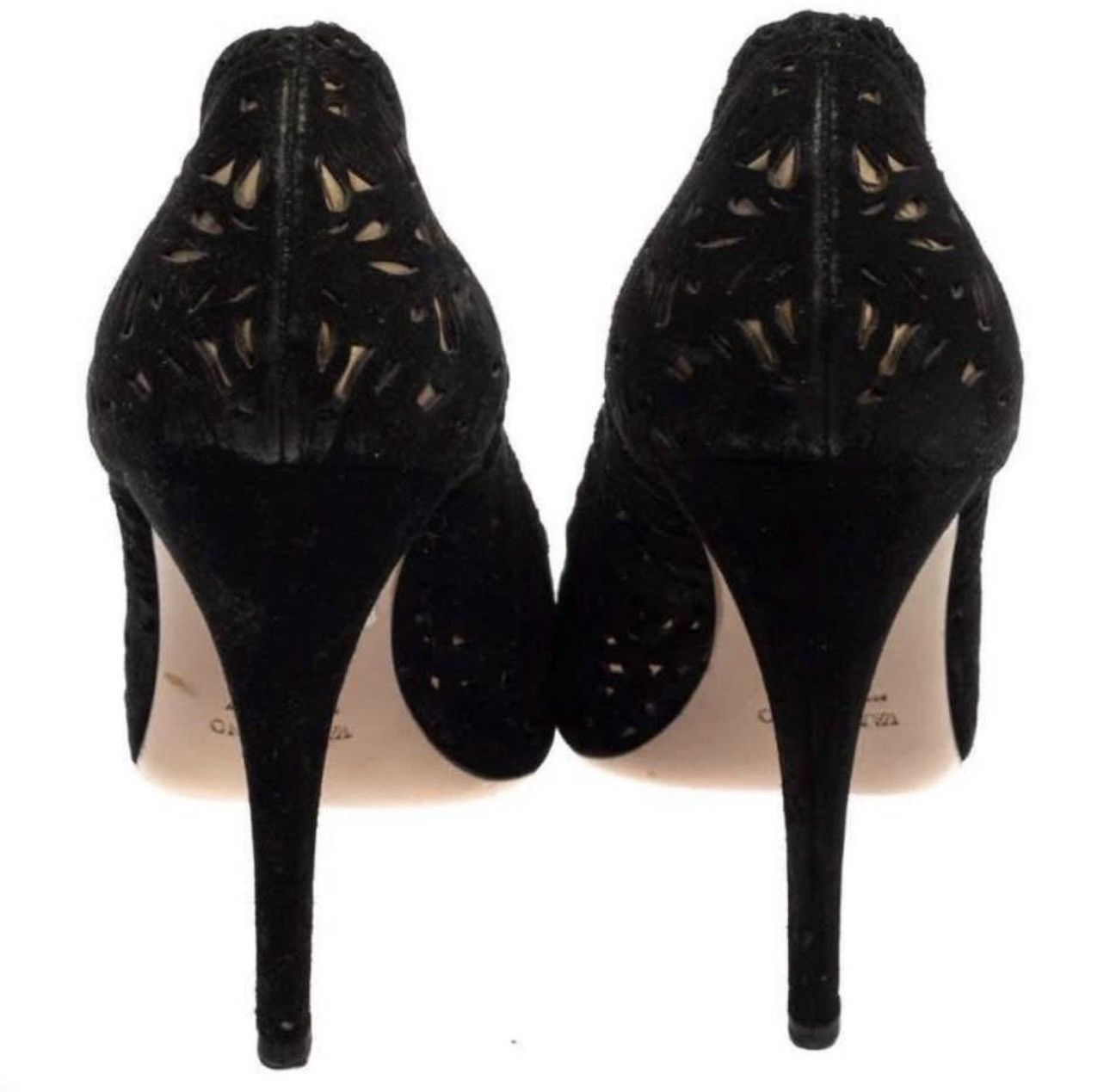 Valentino Valentino Black Heels Suede Size US 7.5 / IT 37.5 - 3 Thumbnail