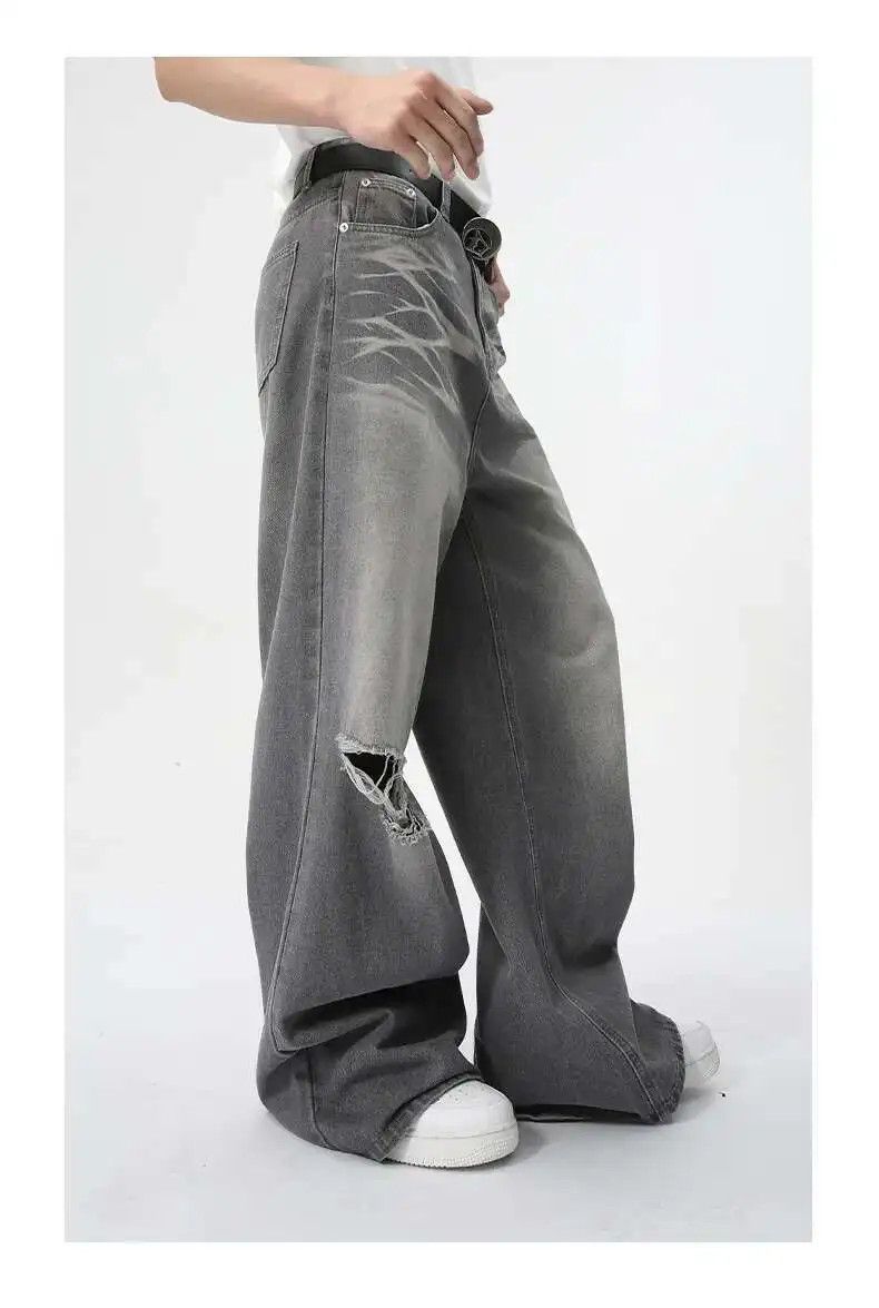 Japanese Brand Wide Lag Washed Baggy Denim Jeans Size US 34 / EU 50 - 3 Thumbnail