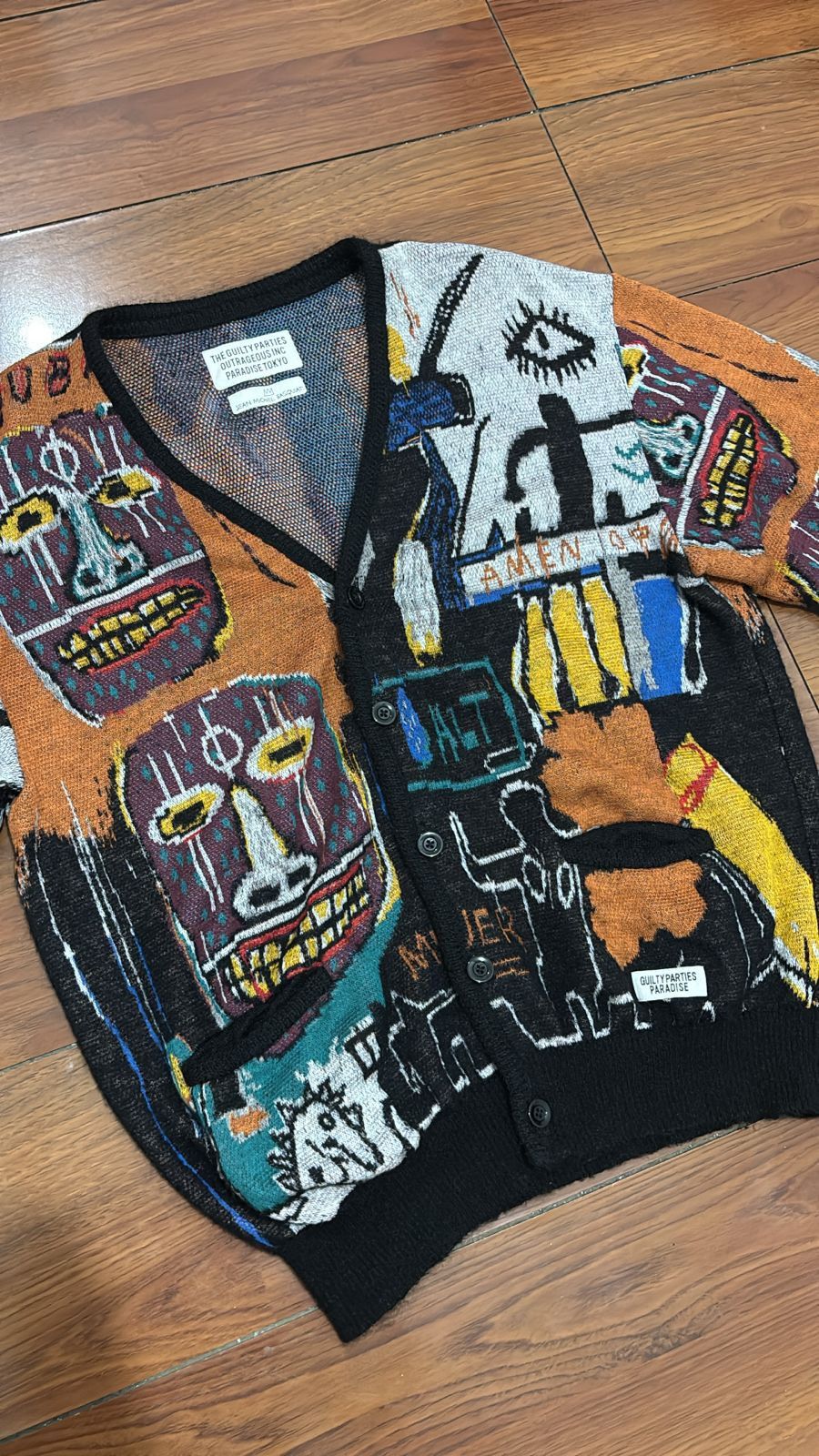 Jean-Michel Basquiat × Wacko Maria Rare Wacko Maria × Basquiat Cardigan – The Guilty Parties Size US M / EU 48-50 / 2 - 2 Thumbnail
