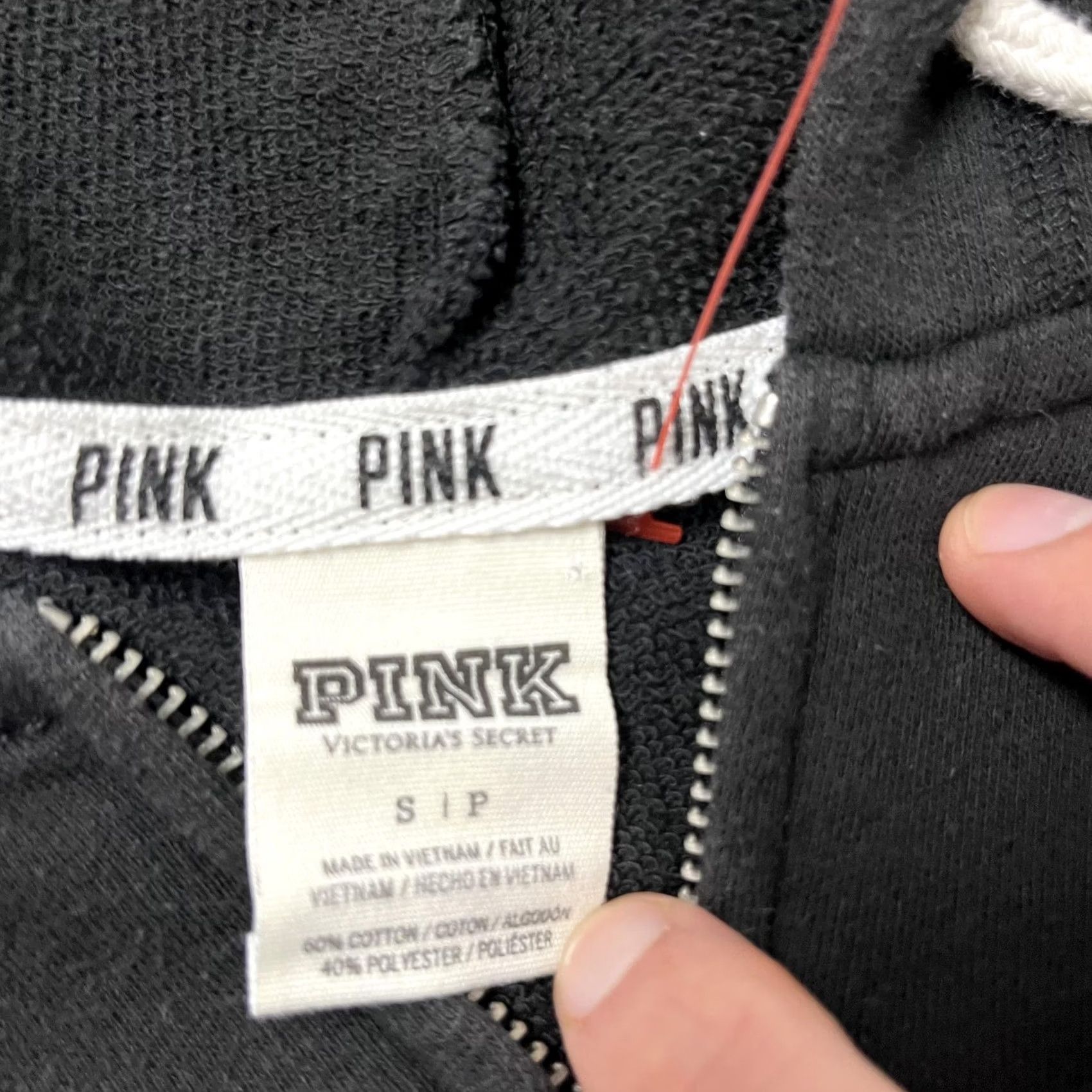 Pinko PINK Victoria's Secret Hoodie Womens S Black Full Zip Dog Logo Sleeve Size S / US 4 / IT 40 - 3 Thumbnail