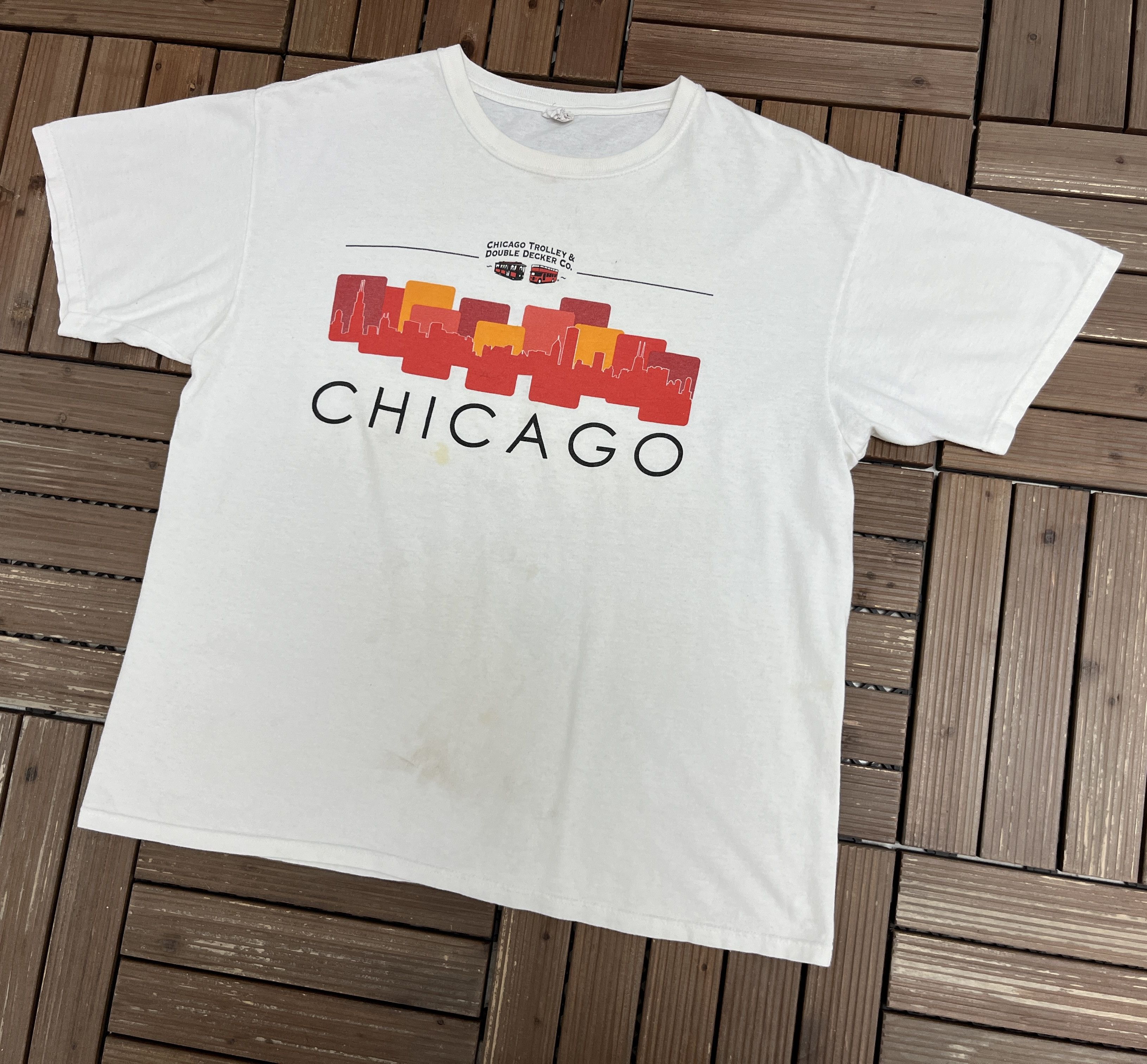 Vintage Chicago Trolley & Double Decker Co Vintage T-Shirt Tee Size US XL / EU 56 / 4 - 3 Thumbnail