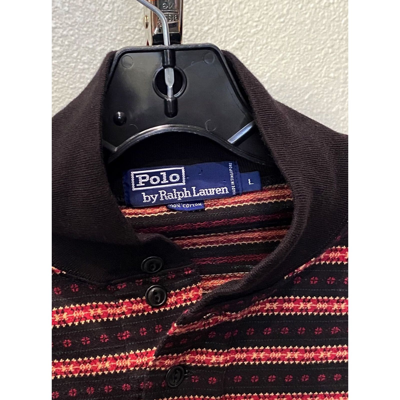 Ralph Lauren VTG Polo Ralph Lauren Polo Shirt Mens L Multicolor Adobe Collar Long Sleeve Shirt Large L Size US L / EU 52-54 / 3 - 4 Thumbnail