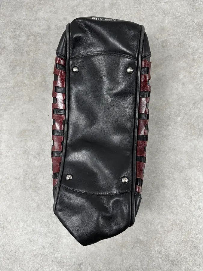 Miu Miu Miu Miu Black Burgundy Leather Bowling Bag Size ONE SIZE - 10 Thumbnail