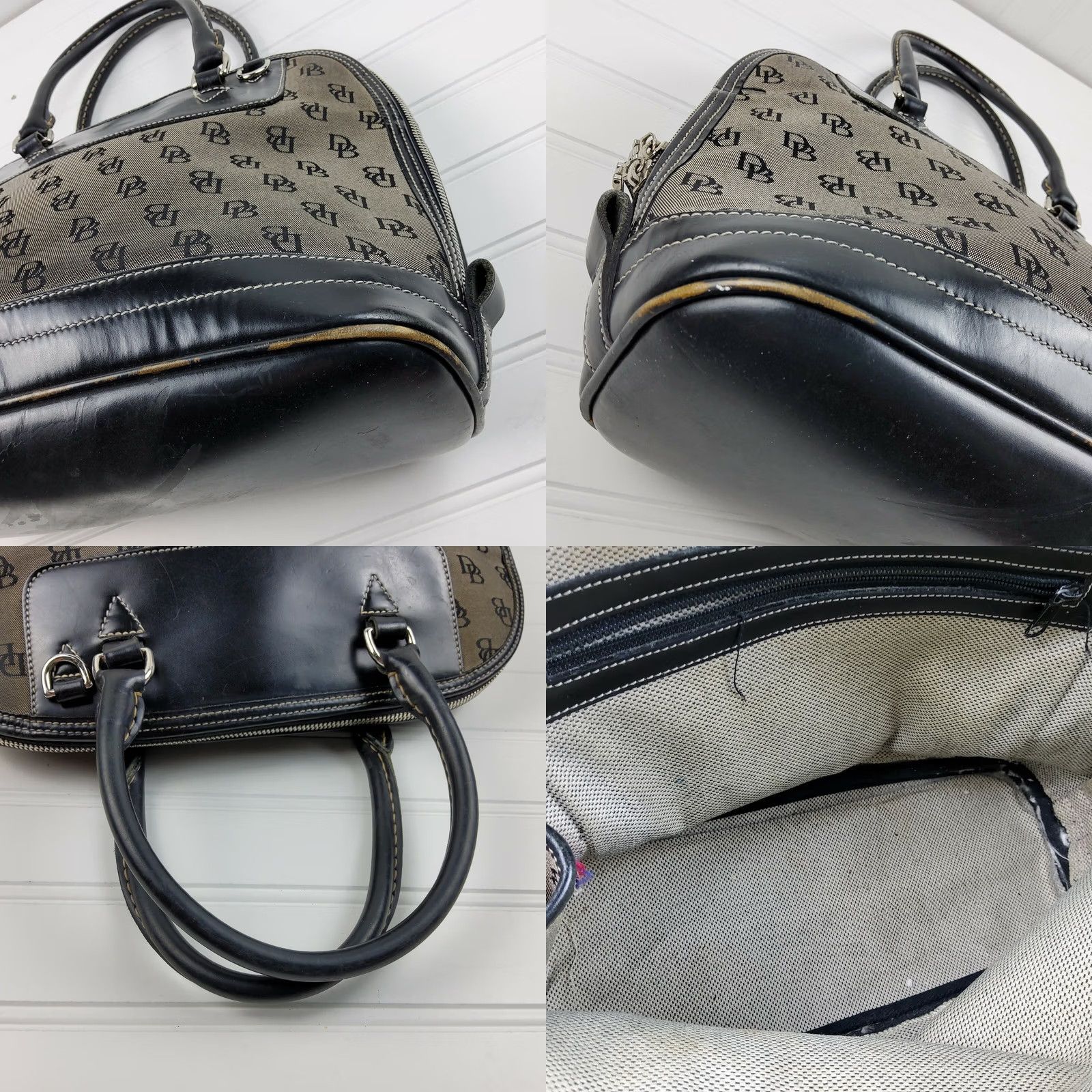 Dooney & Bourke VINTAGE Dooney & Bourke Signature Leather Trim Satchel Handbag Purse Black Size ONE SIZE - 8 Thumbnail