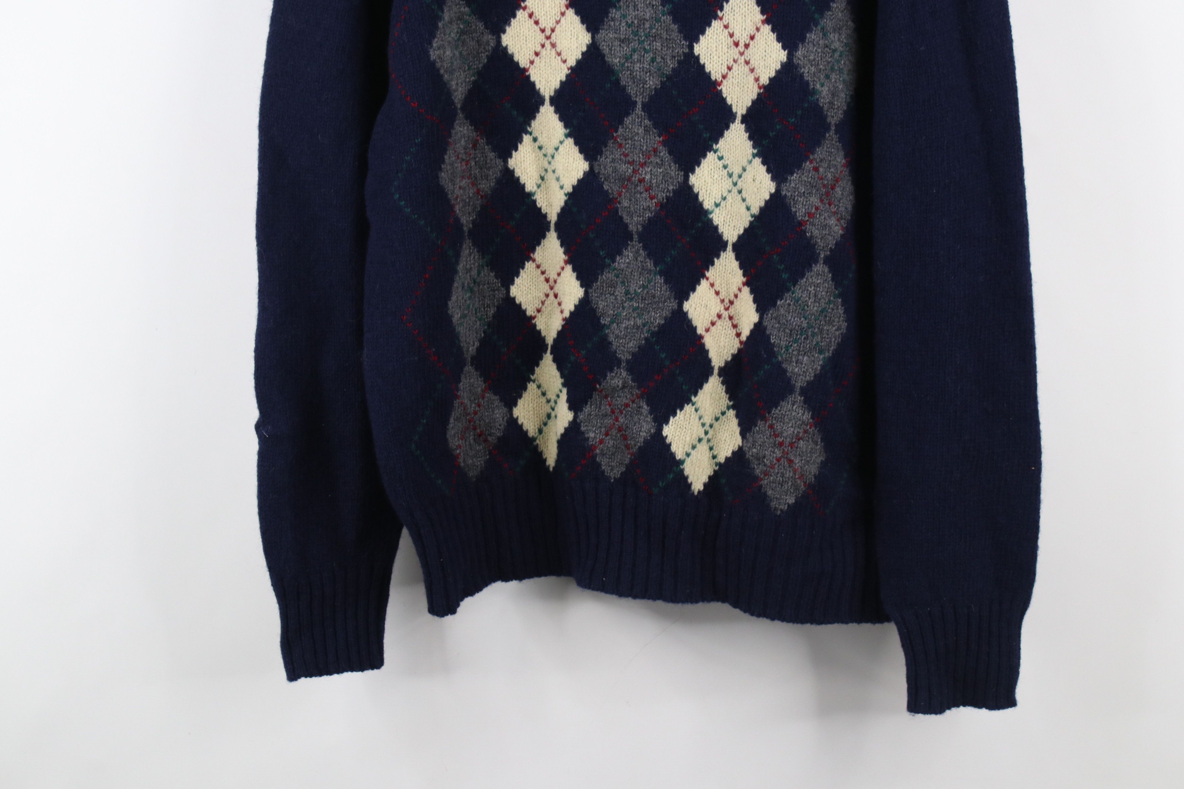 Vintage Vintage 70s Streetwear Argyle Scottish Shetland Wool Sweater Size US L / EU 52-54 / 3 - 3 Thumbnail