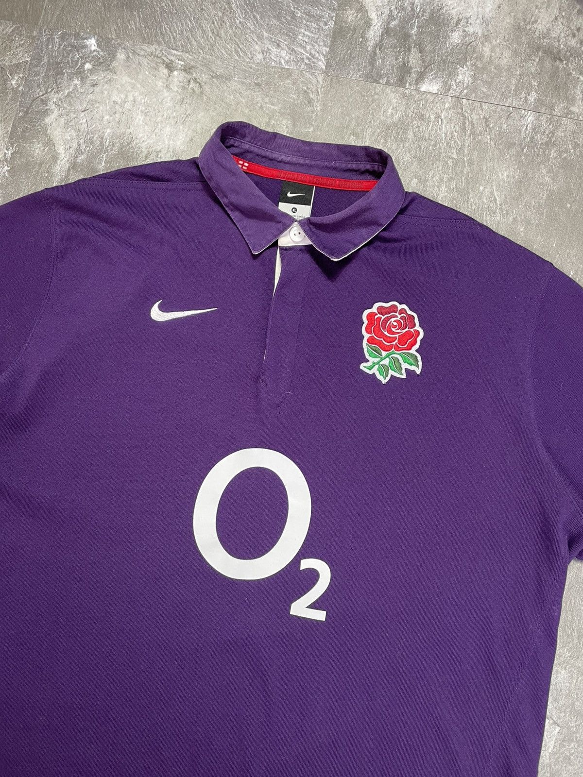 Nike Vintage Nike Rugby Jersey England O2 Purple Rare Size XL Size US XL / EU 56 / 4 - 2 Thumbnail