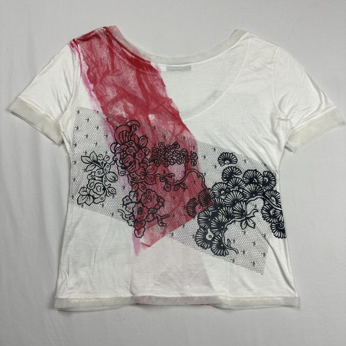 Dior SS06 Christian Dior By John Galliano Floral Mesh T-Shirt Size L / US 10 / IT 46 - 3 Thumbnail