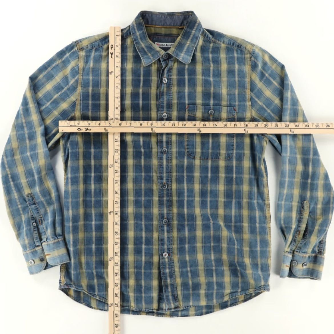 Vintage 32 Bar Blues Cotton Plaid Long Sleeve Button Up Shirt Blue Men M Size US M / EU 48-50 / 2 - 3 Thumbnail