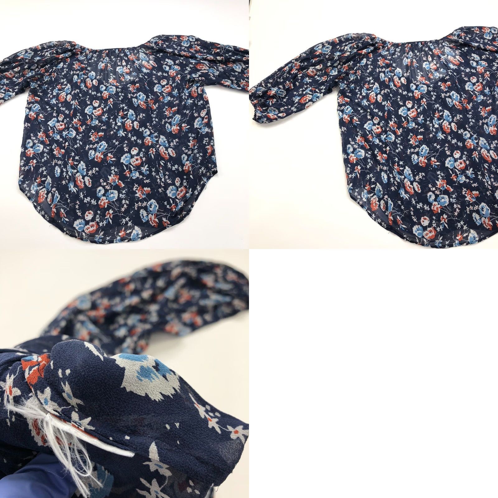 Joie Joie Blouse Womens Medium Floral Chiffon Peasant Sheer Pullover Size M / US 6-8 / IT 42-44 - 9 Thumbnail