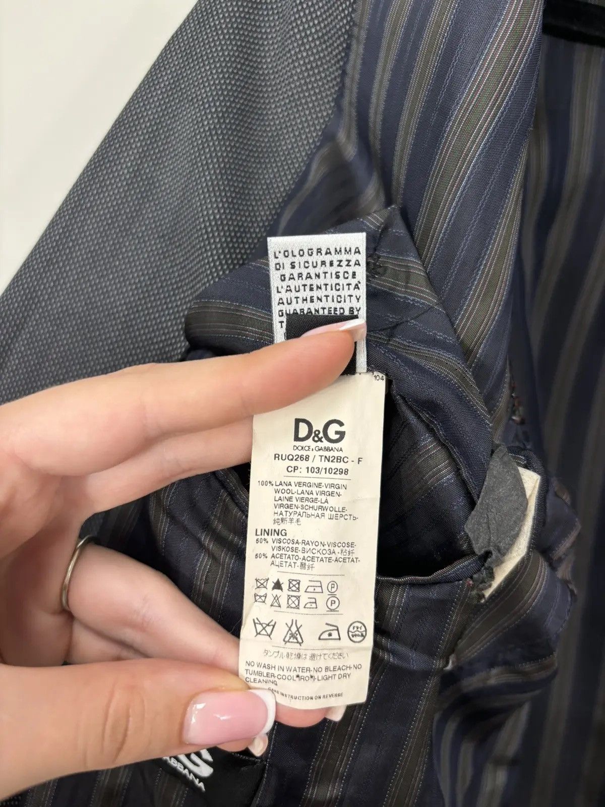 Dolce & Gabbana × Vintage Vintage Dolce & Gabbana Birdseye Pattern Wool Blazer Jacket Size 42R - 18 Thumbnail