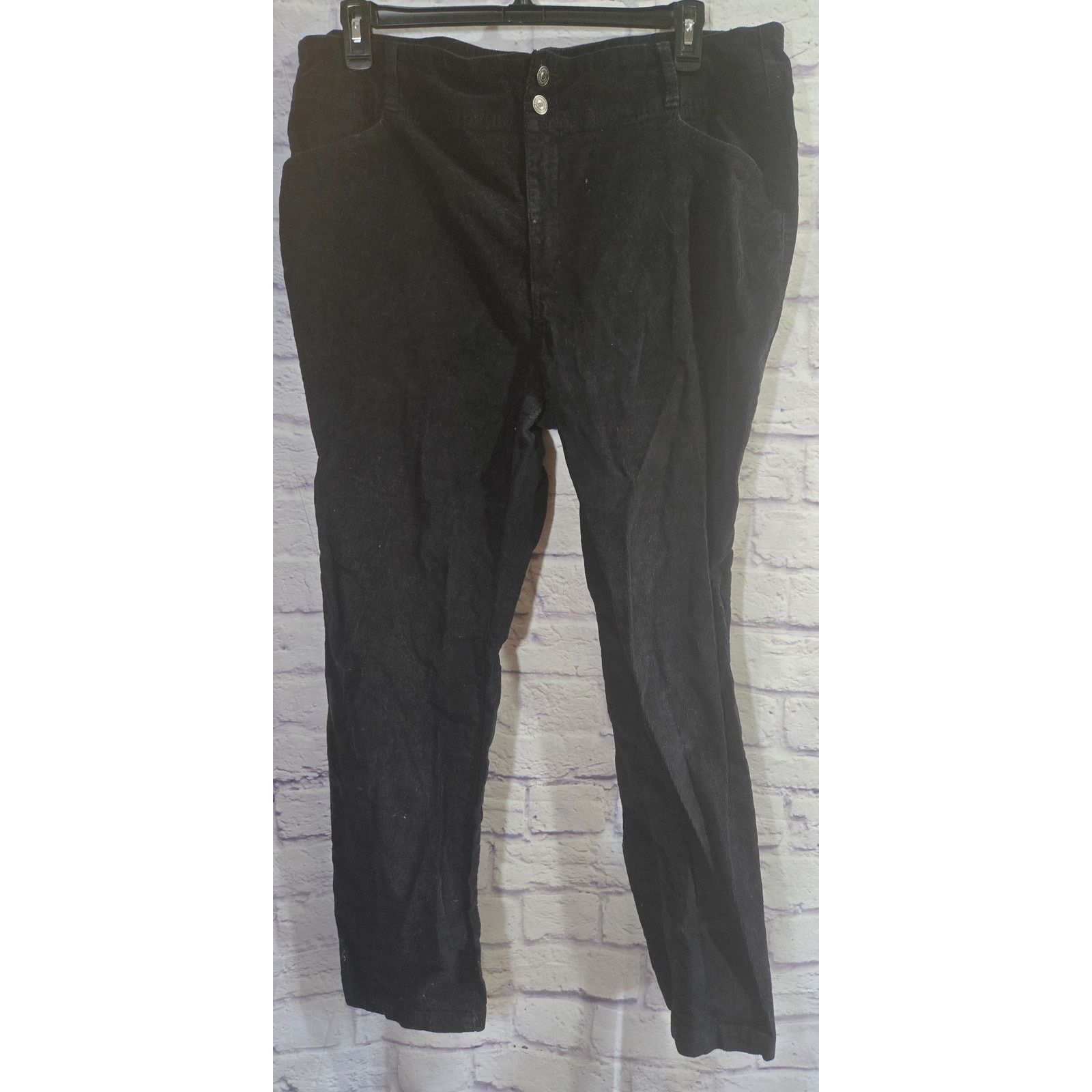 Other Terra & Sky Black Corduroy Jeans 20W Plus Lightweight Soft Size 40" / US 18 - 1 Thumbnail