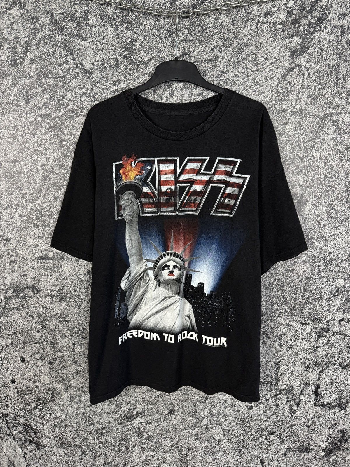 KISS Freedom to Rock Tour Band Tee Statue of Liberty 2XL