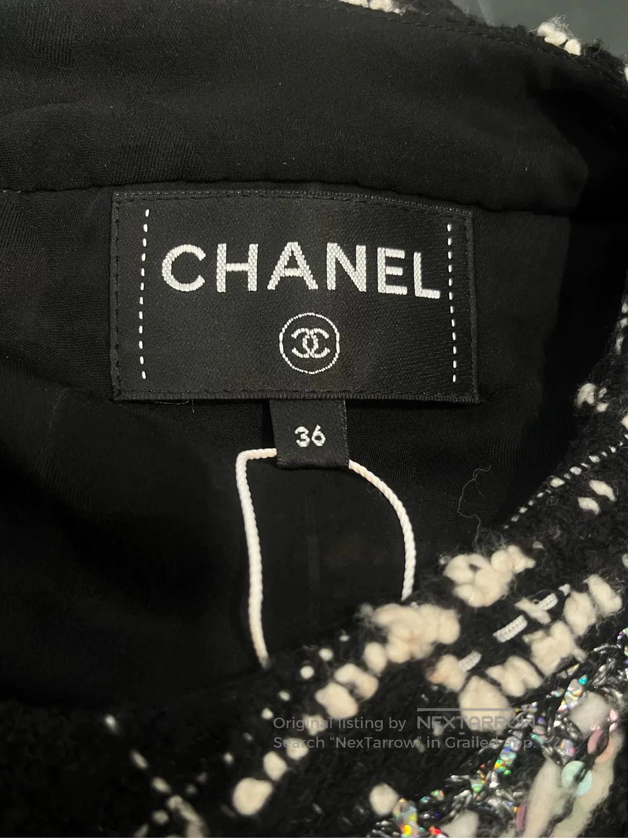 Chanel Chanel 21k black and white plaid tweed jacket fr36. Size US XS / EU 42 / 0 - 3 Thumbnail