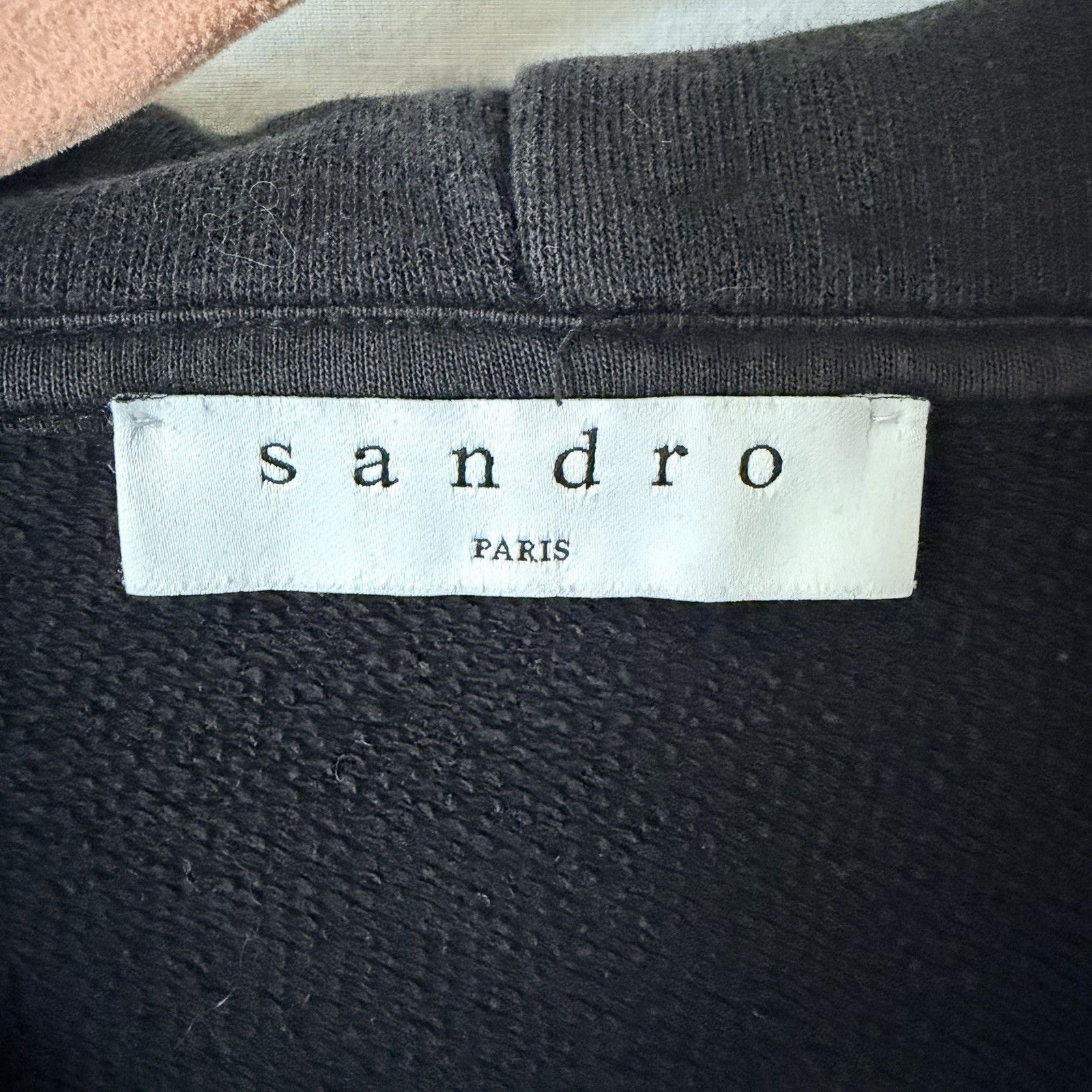 Sandro Sandro Paris Womens L Black Half Zip Hoodie Minimalist Size L / US 10 / IT 46 - 9 Thumbnail