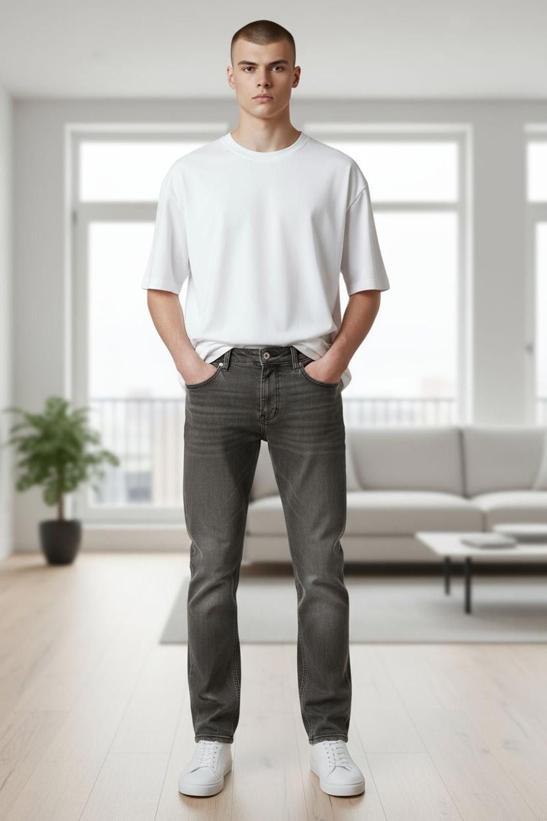 Designer Sweet SKTBS Men's Slim Fit Black Washed Jeans Size US 32 / EU 48 - 1 Thumbnail