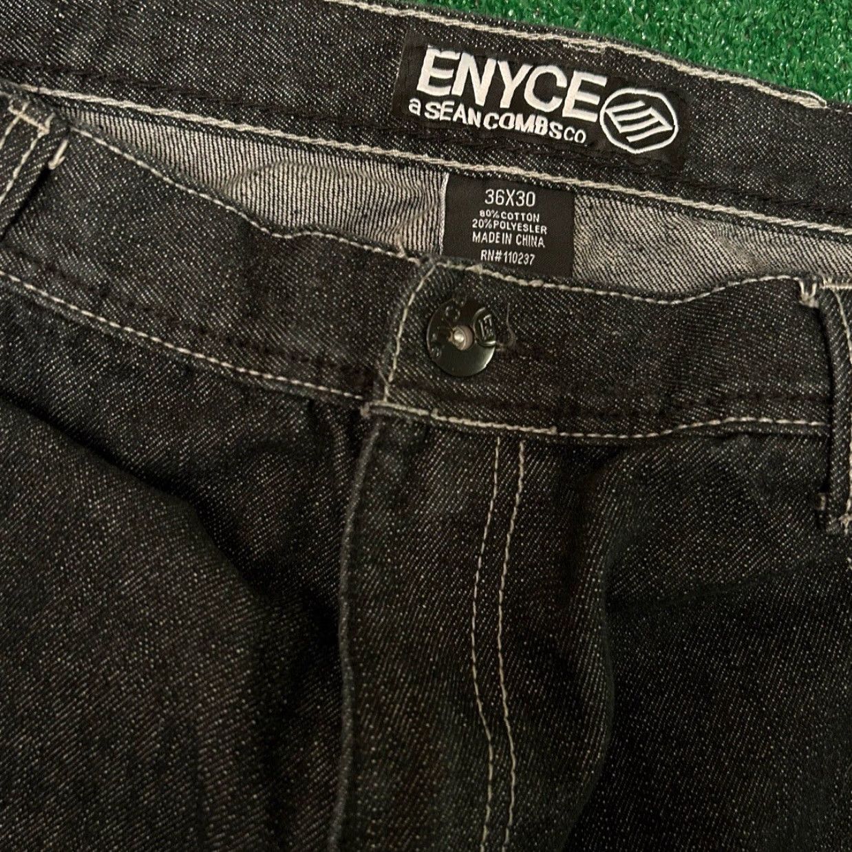 Enyce VINTAGE Enyce Baggy Skater Grunge Jeans Mens Size 36 Dark Wash Black 36x30 Regular Jeans Mens Grunge Y2K Baggy Wide-Leg Size US 36 / EU 52 - 4 Thumbnail