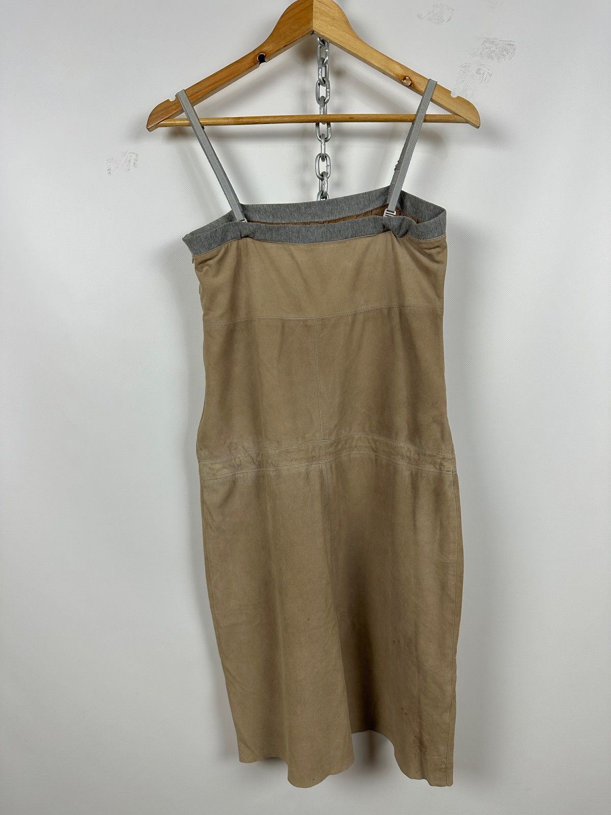 Brunello Cucinelli Vintage Brunello Cucinelli Suede Leather Strappy Midi Dress Size M / US 6-8 / IT 42-44 - 2 Thumbnail