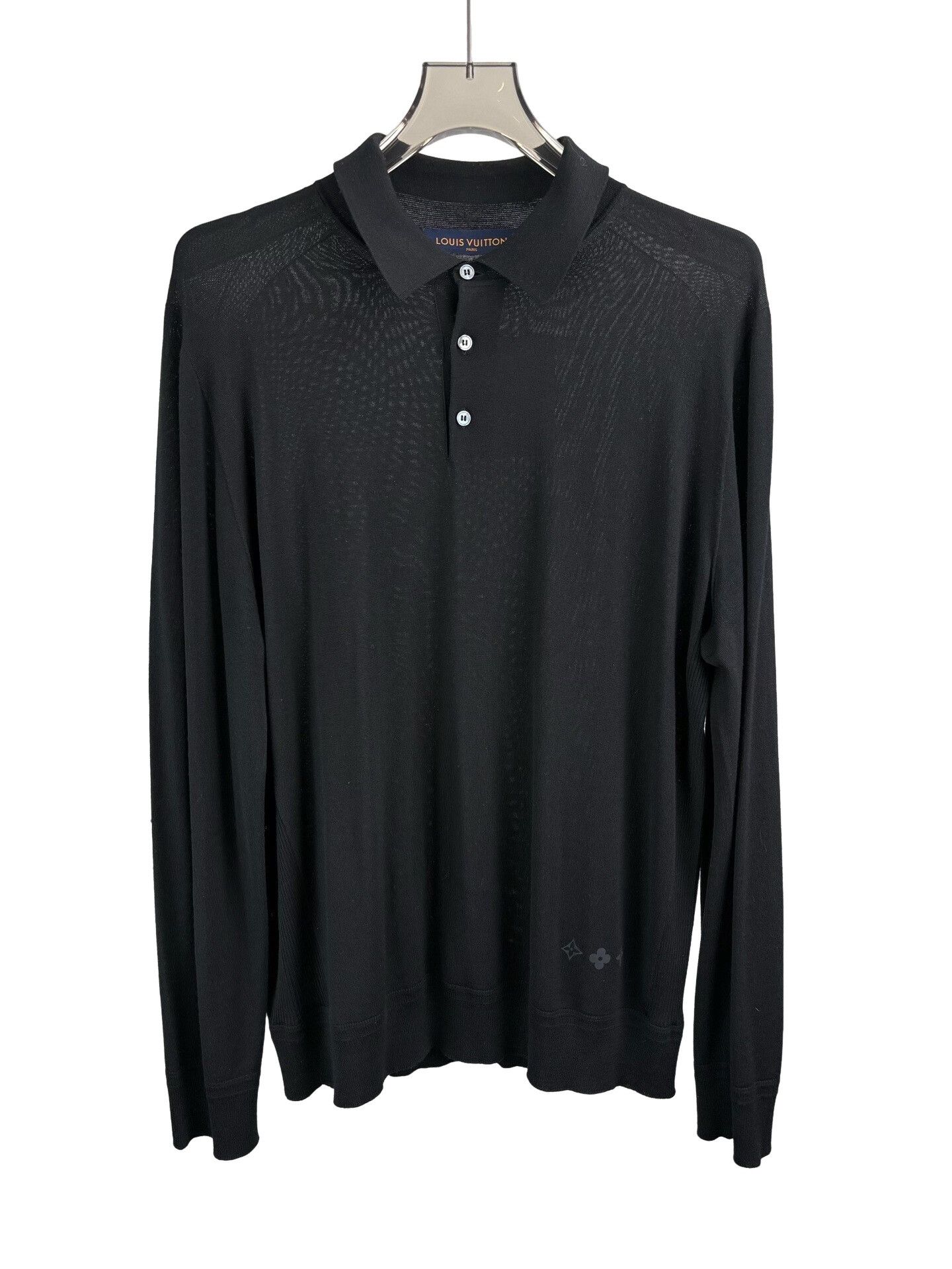 Louis Vuitton Louis Vuitton Black Wool Knit Polo Shirt XL Size US XL / EU 56 / 4 - 1 Thumbnail