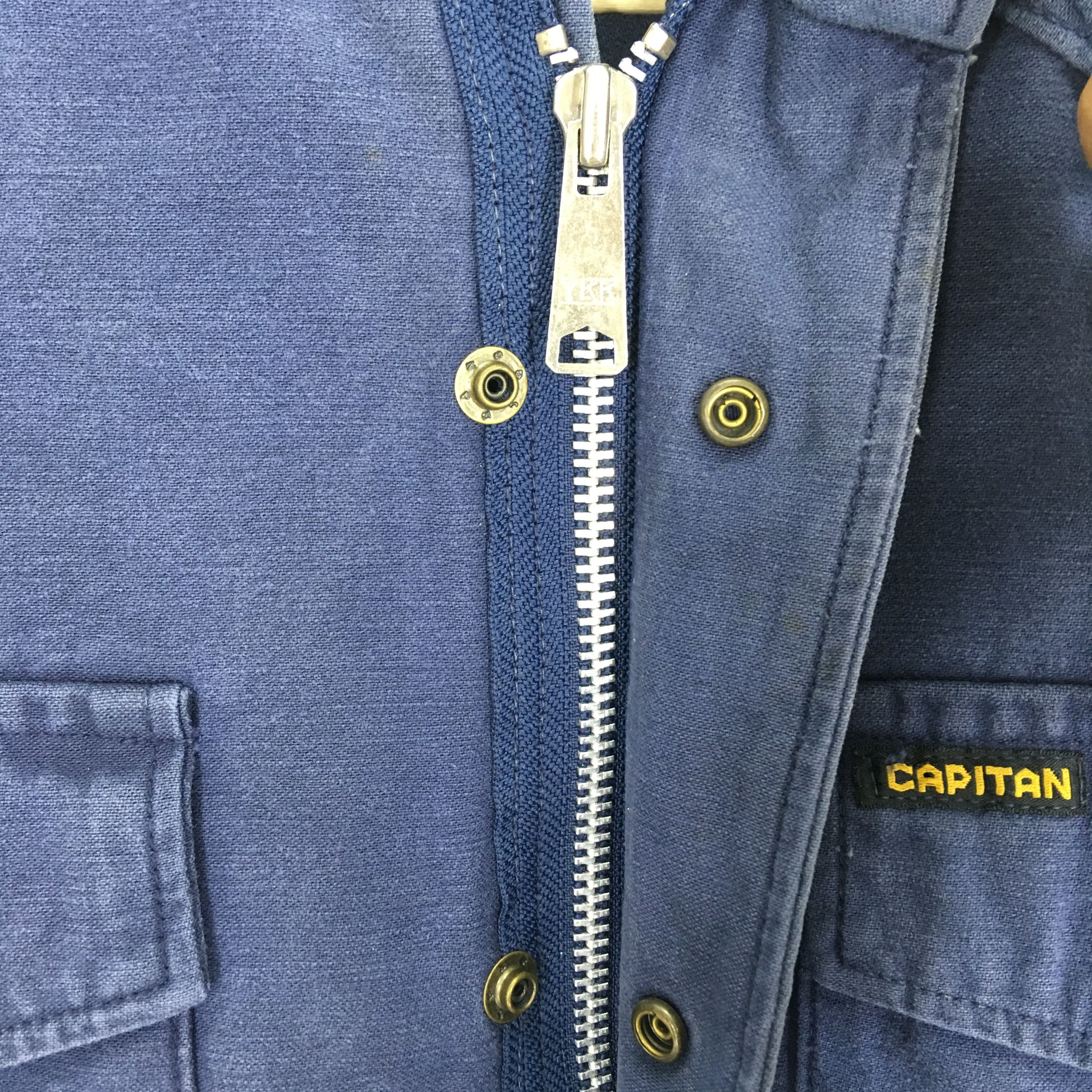 Japanese Brand Vintage Capitan Japan Frenchwork Worker Jacket Faded Blue Size US S / EU 44-46 / 1 - 6 Thumbnail