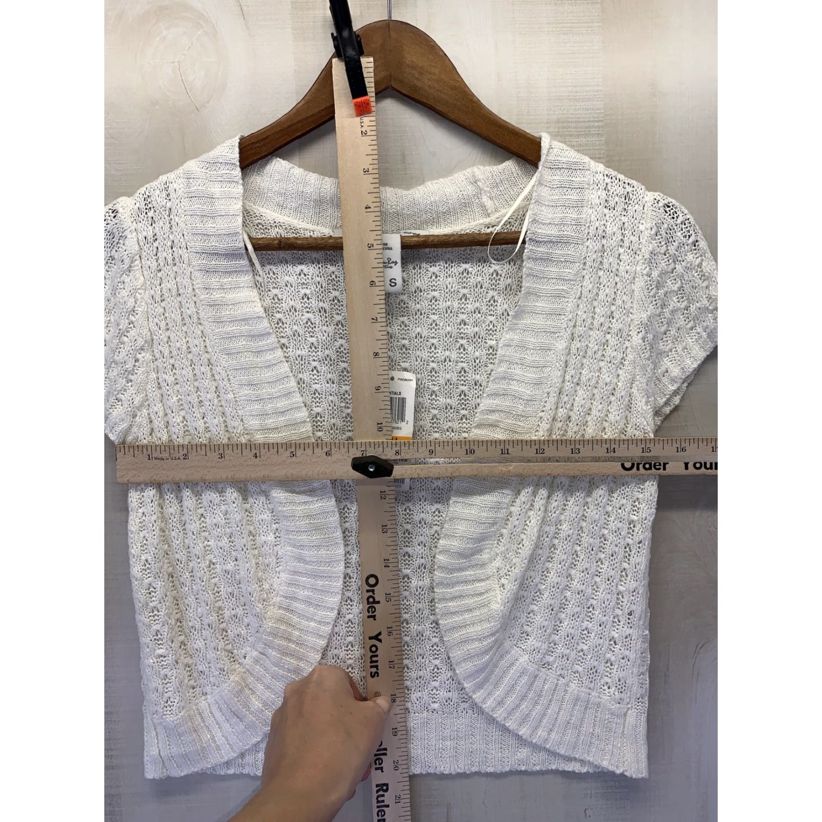 Vintage American Rag Cie Cardigan Womens Ivory Knit Short Sleeve Size S NWT-5519 Size S / US 4 / IT 40 - 4 Thumbnail