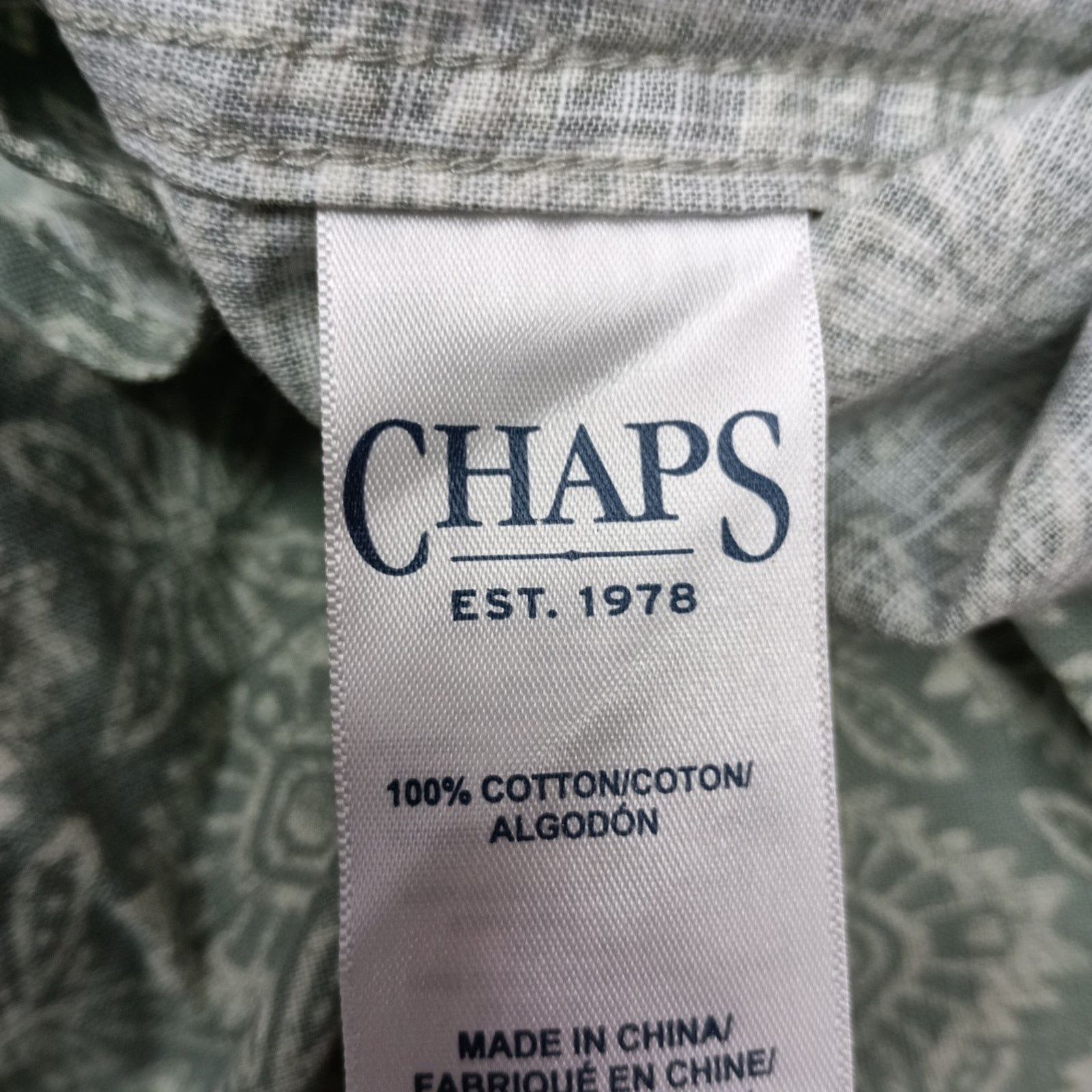 Chaps Chaps Seacoast Wash Chambray Shirt Men 2XL Green Aztec Print Size US XXL / EU 58 / 5 - 6 Thumbnail