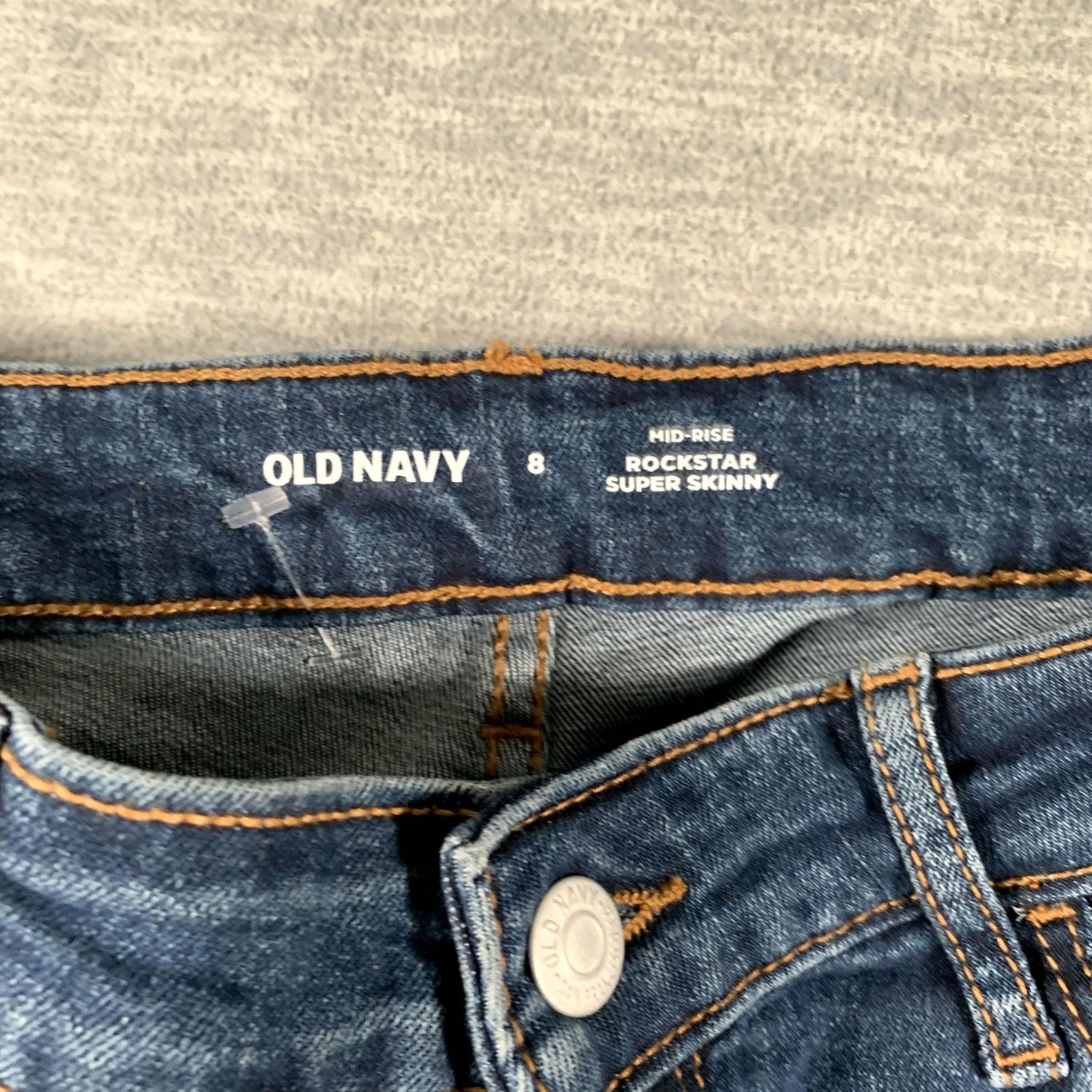 Old Navy Old Navy Jeans Womens 8 Blue Rockstar Super Skinny Mid Rise Distressed Stretch Denim Size 30" / US 8 / IT 44 - 6 Thumbnail