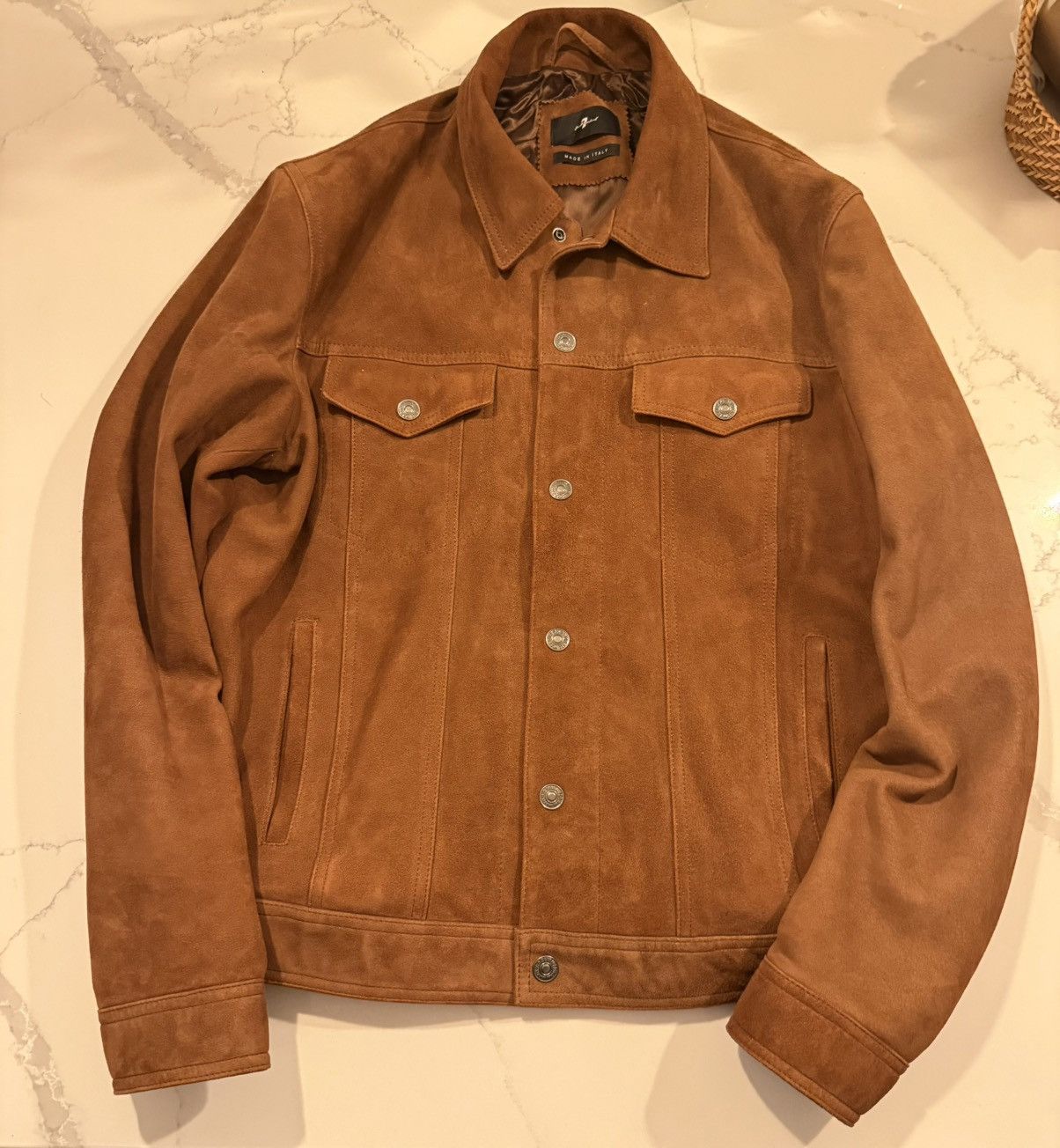 7 For All Mankind Suede Trucker Jacket worn only twice Size US L / EU 52-54 / 3 - 1 Thumbnail