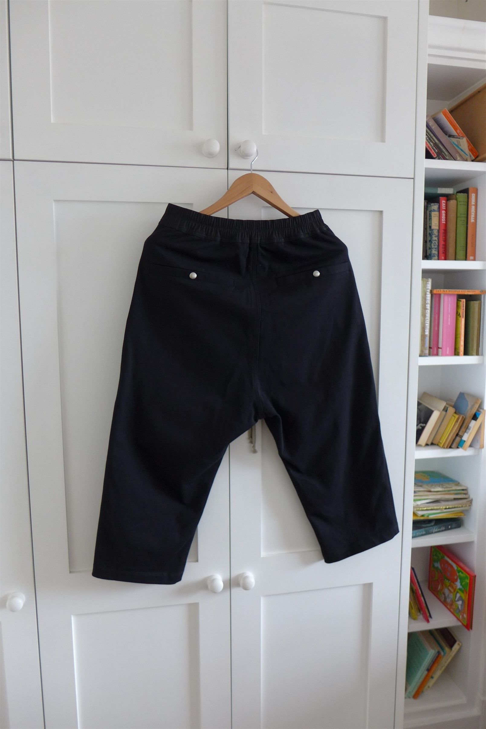Rick Owens Rick Owens Tecuatl Cropped Drawstring Pants - Black Cotton Size US 32 / EU 48 - 3 Thumbnail