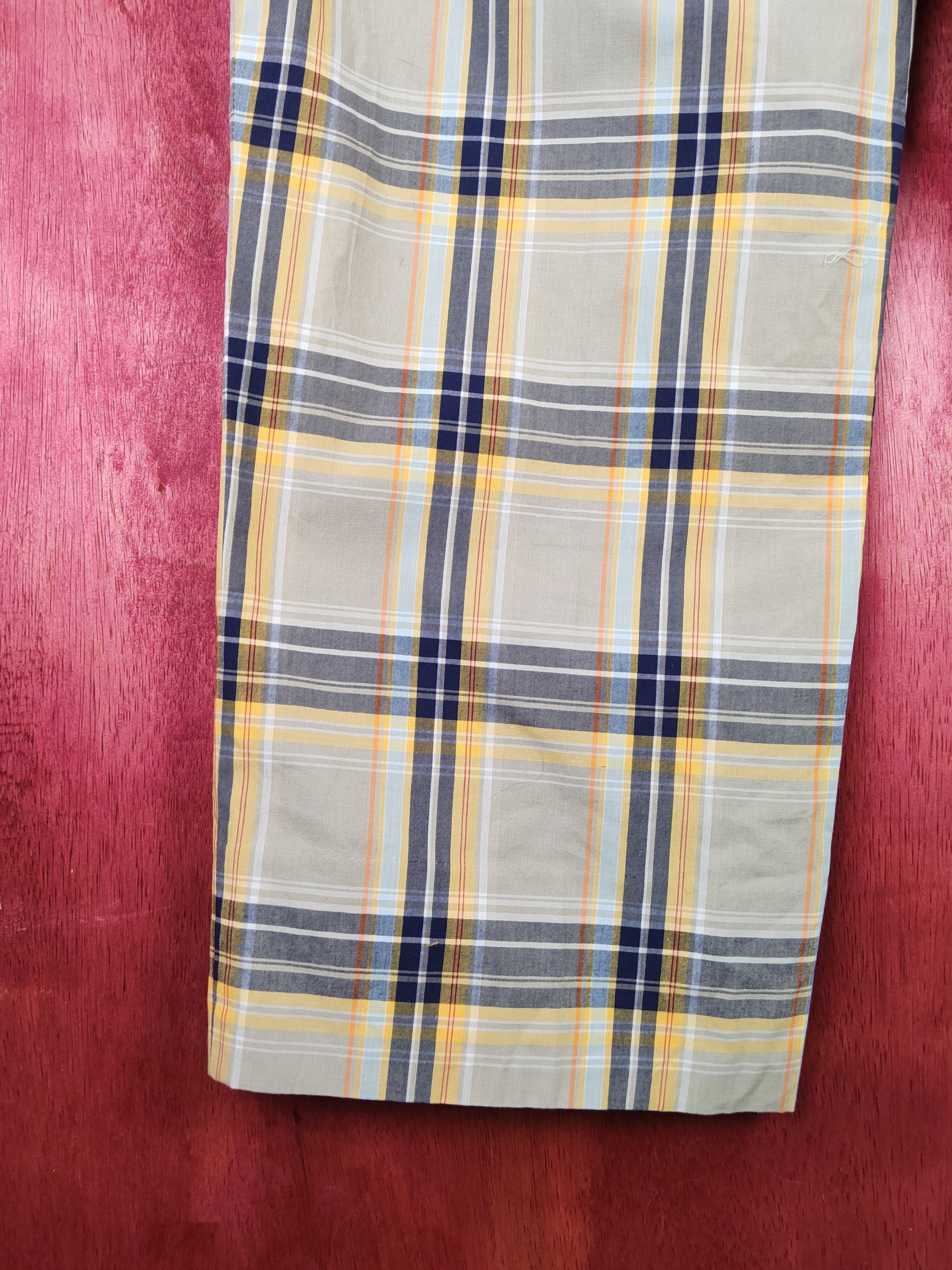 Kenzo Kenzo Golf Yellow Blue checkered Casual Pants #S1348 Size US 32 / EU 48 - 9 Thumbnail