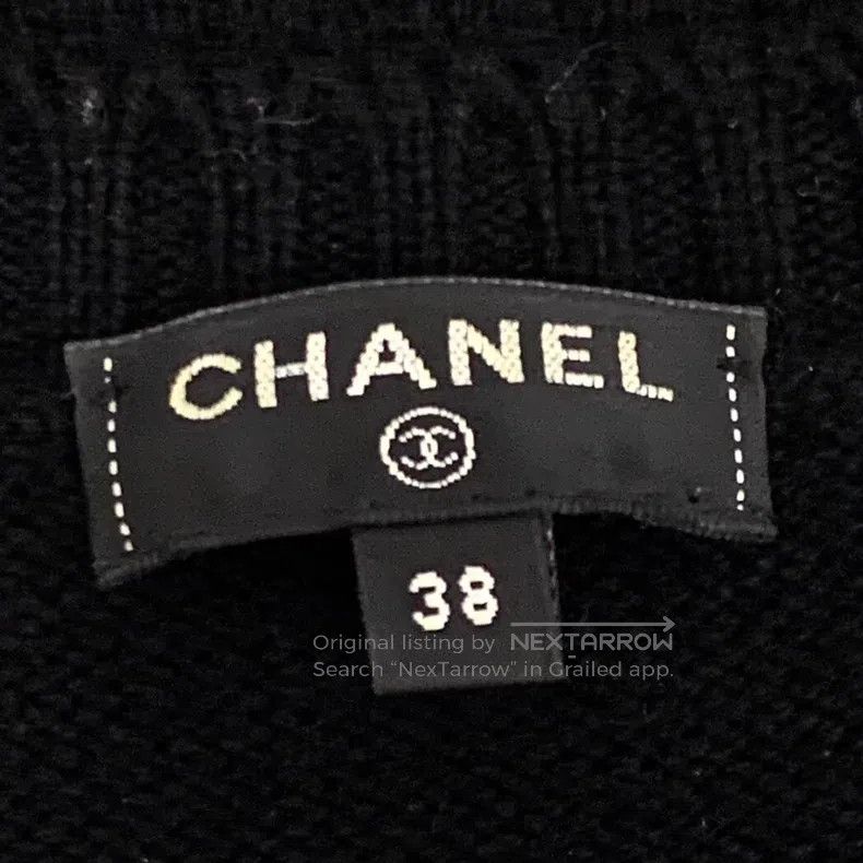 Chanel Chanel Black pearl buckle design cotton round neck short-s Size XS / US 0-2 / IT 36-38 - 6 Thumbnail