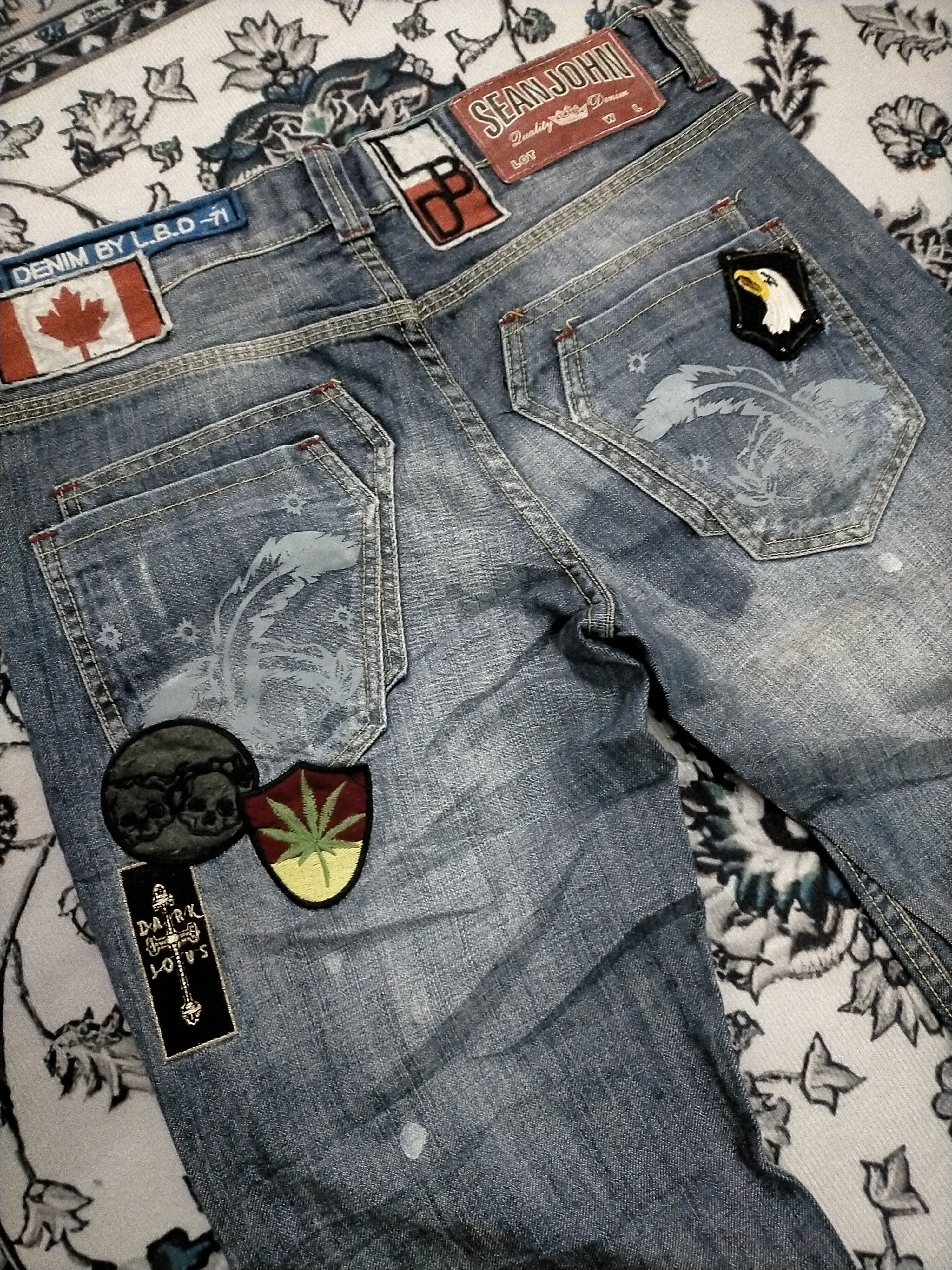 If Six Was Nine × Japanese Brand × Sean John Rare Sean John Distressed Washed Flare Jeans Size US 33 - 5 Thumbnail