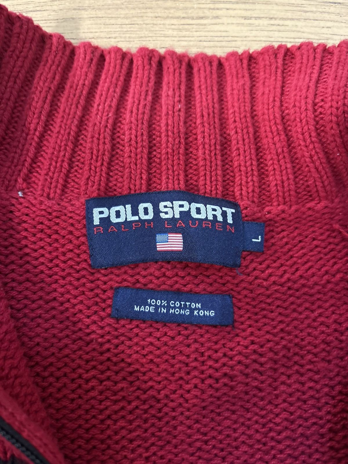 Polo Ralph Lauren Polo Ralph Lauren Red Chunky Knit Sweater - Size L Size US L / EU 52-54 / 3 - 4 Thumbnail
