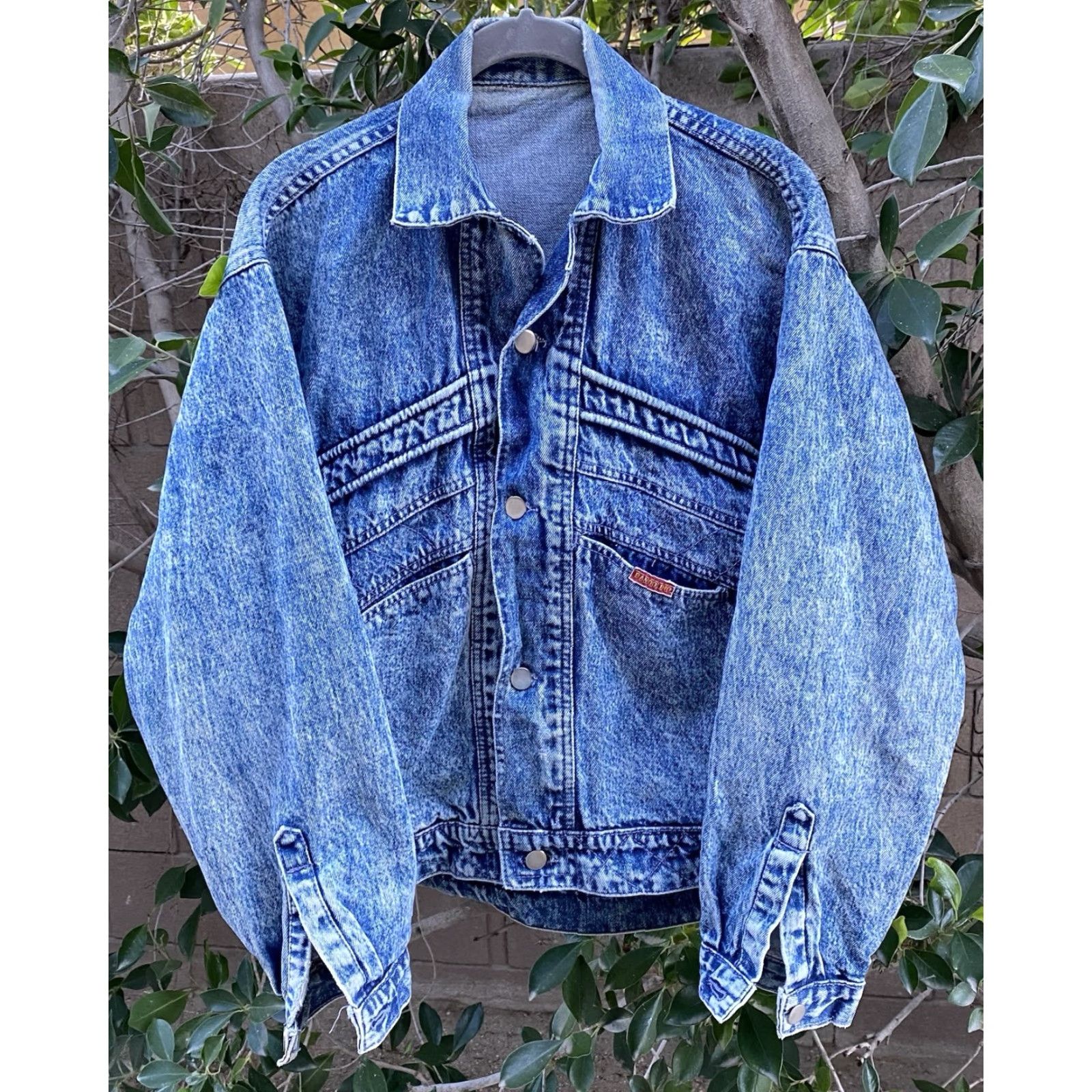 Vintage VINTAGE Bandolino Denim Jacket Acid Wash Cropped Boxy Western Seam 80s 90s Worn Blue Cotton Denim Women Jacket Bandolino Western Casual Vintage Size ONE SIZE - 3 Thumbnail