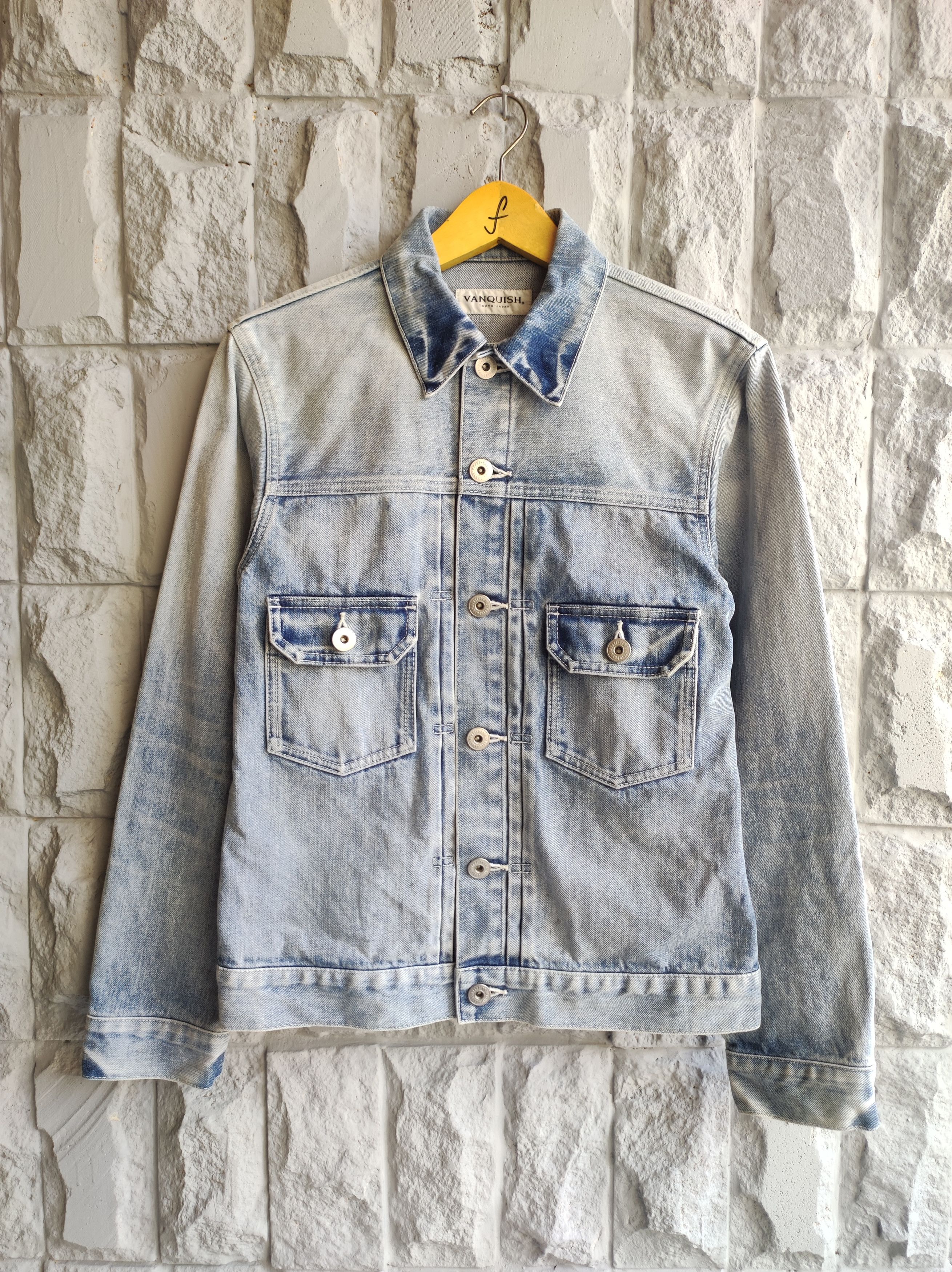 image of DopeVanquish Type 2 Denim Jacket in Blue Wash, Men's (Size Small)