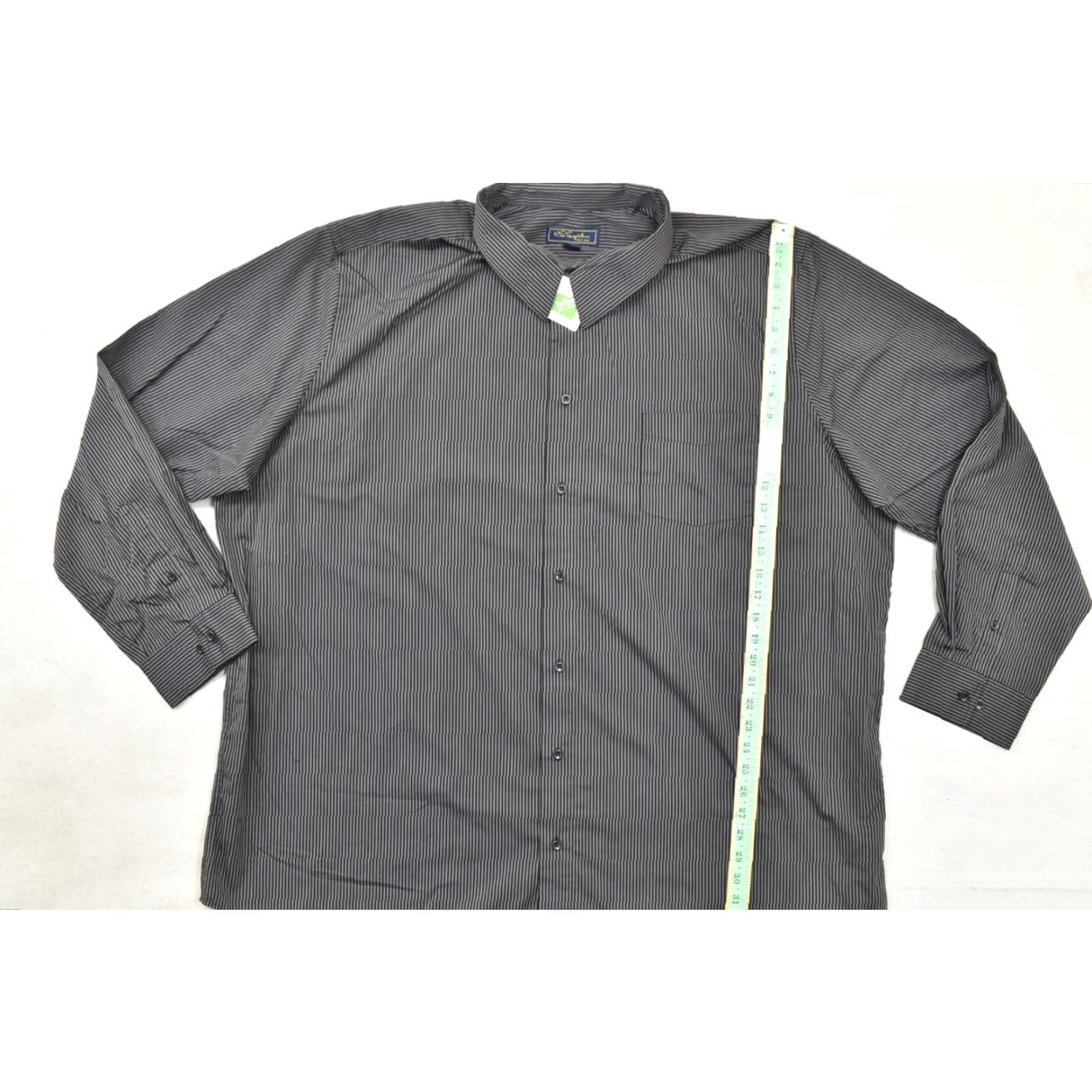 Vintage KSS Signature Shirt Men 20 37/8 Tall Button-Down Black Gray Striped Cotton Blend Dress Shirt Mens Big & Tall Size US XXL / EU 58 / 5 - 4 Thumbnail