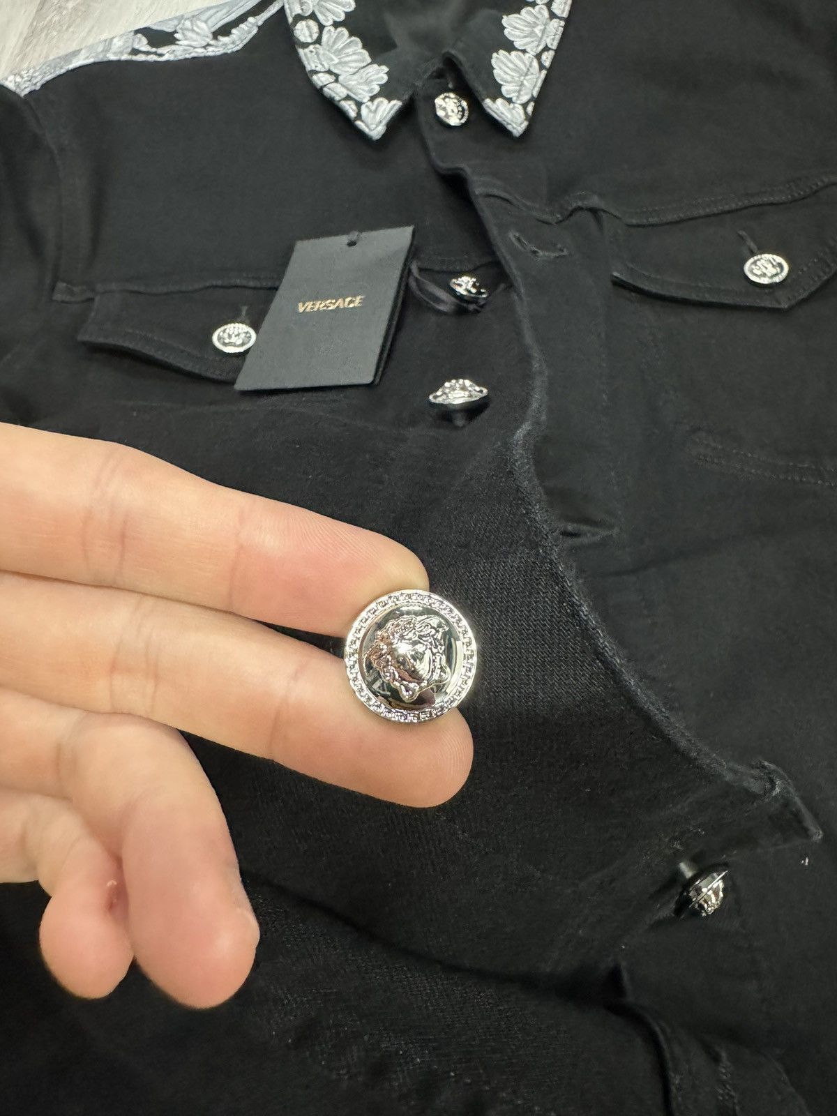 Versace Black/Silver VERSACE Denim Jacket Baroque Size US S / EU 44-46 / 1 - 2 Thumbnail