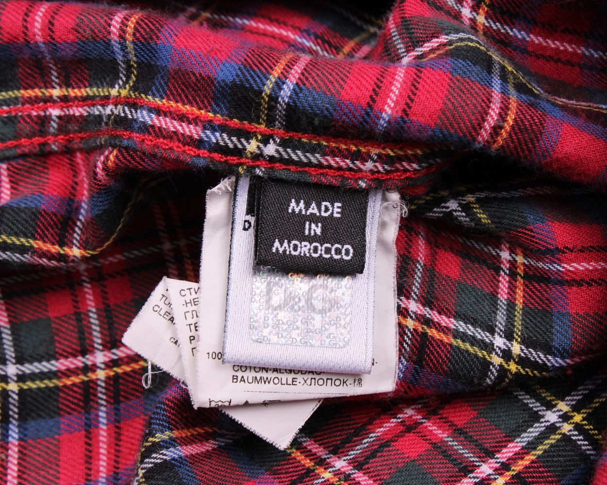 Designer × Dolce & Gabbana Dolce & Gabbana George Plaid Red Long Sleeve Button Shirt Size US L / EU 52-54 / 3 - 19 Thumbnail