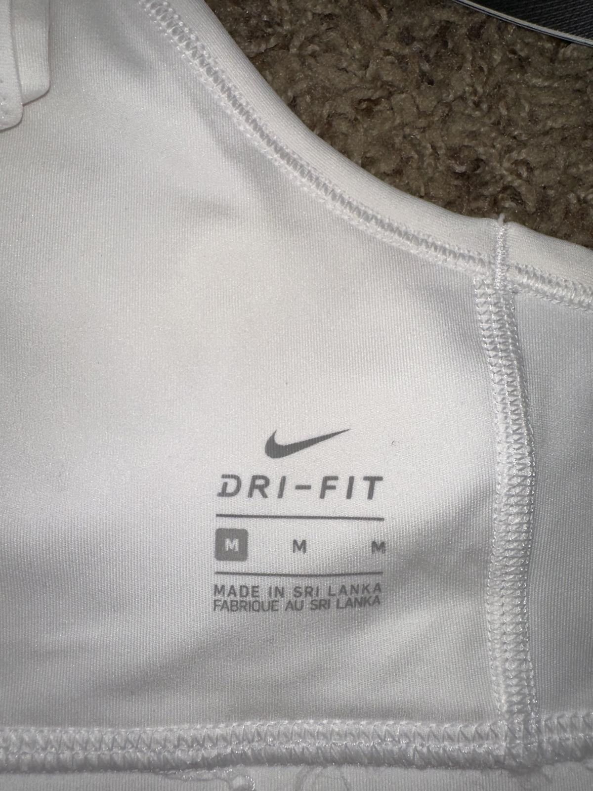 Nike Nike Dri-FIT Medium-Support Padded Sports White/Black Bra Size ONE SIZE - 2 Thumbnail