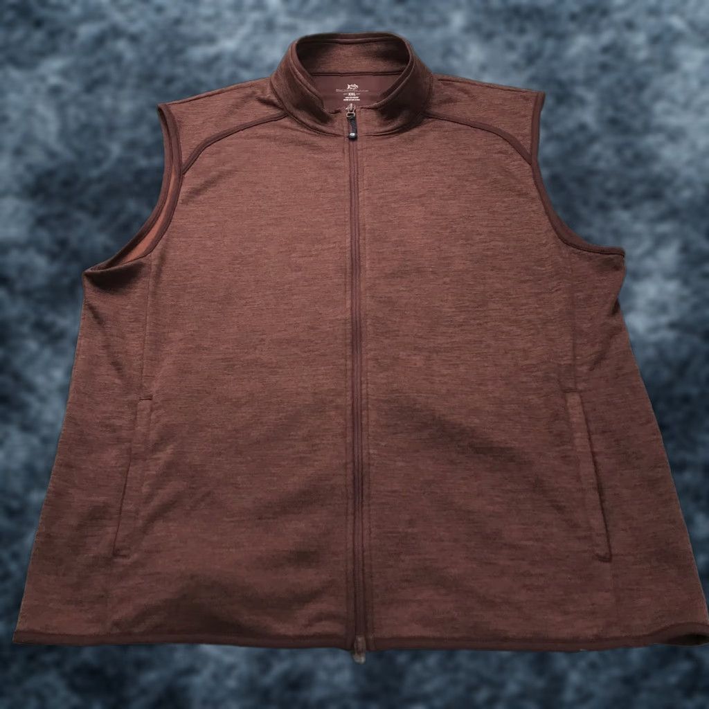 Southern Tide Southern Tide Vest Mens 2XL Red Baybrook Heather Sleeveless Full Zip Outdoor Shirt Size US XXL / EU 58 / 5 - 1 Thumbnail