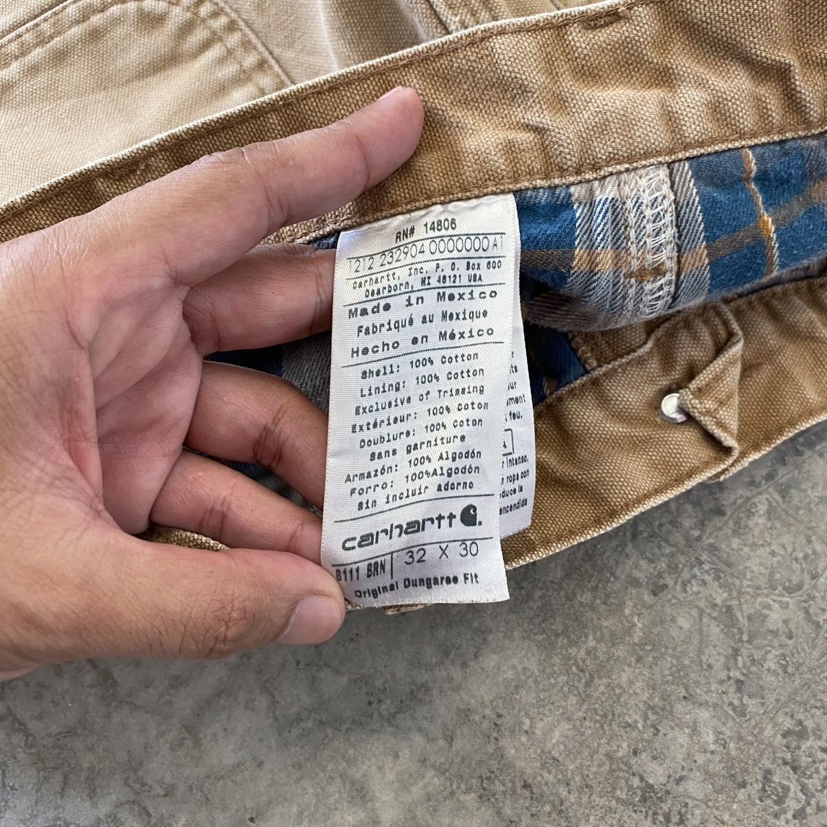 Carhartt Vintage Carhartt Blanket Lined Faded Dirty Carpenter Pants Size US 31 - 25 Thumbnail