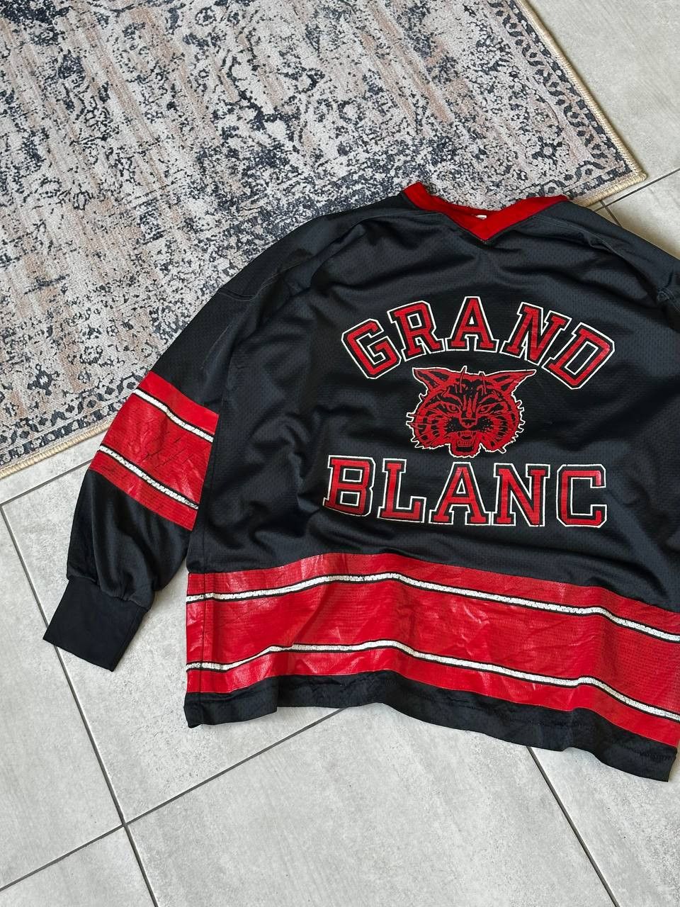 Vintage Vintage 80s Grand Blanc University Jersey Size US L / EU 52-54 / 3 - 3 Thumbnail