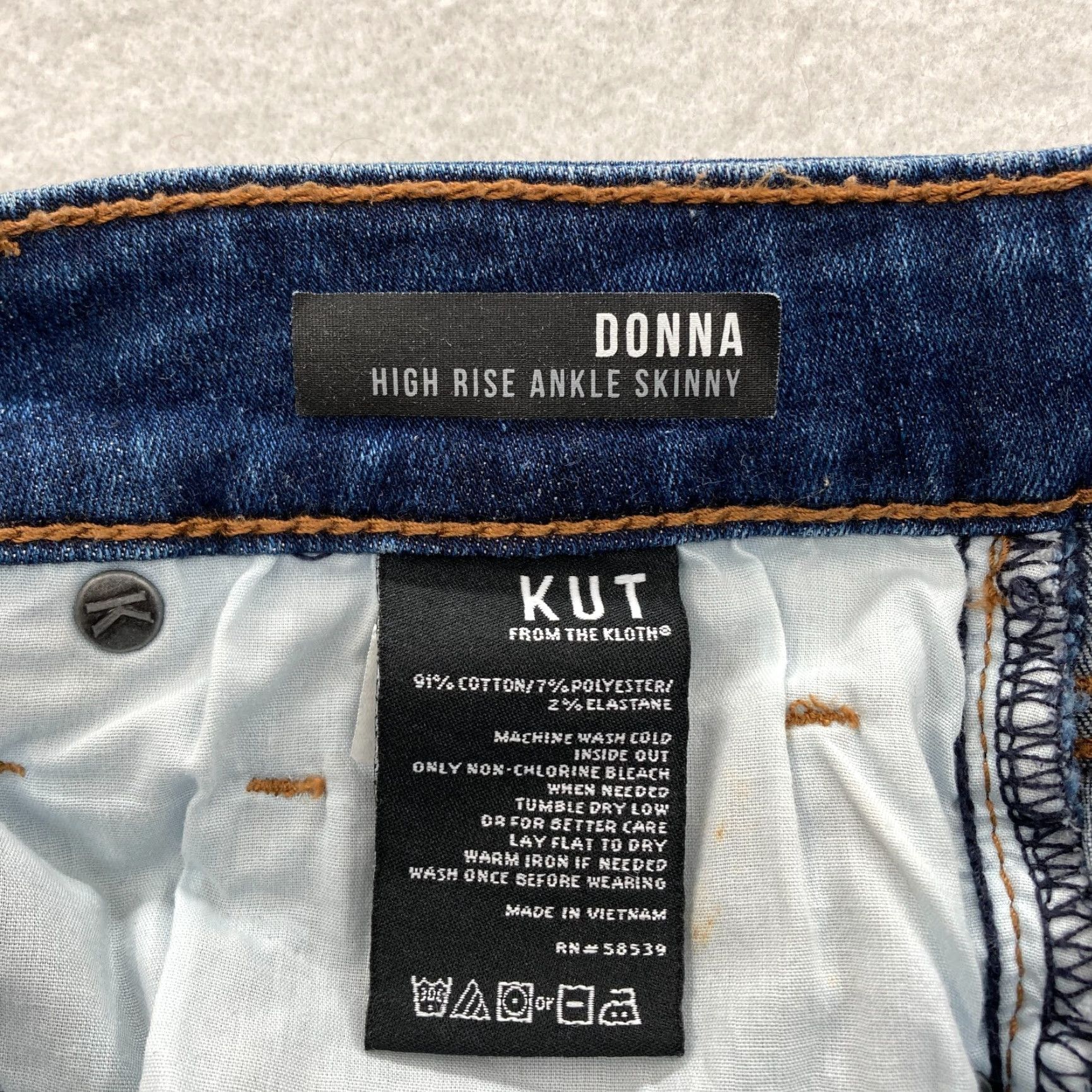Vintage KUT from the Kloth Jeans Donna Donna 6 Ankle Skinny Blue Stretch Denim Pants Women Slim Jeans Size 28" / US 6 / IT 42 - 6 Thumbnail